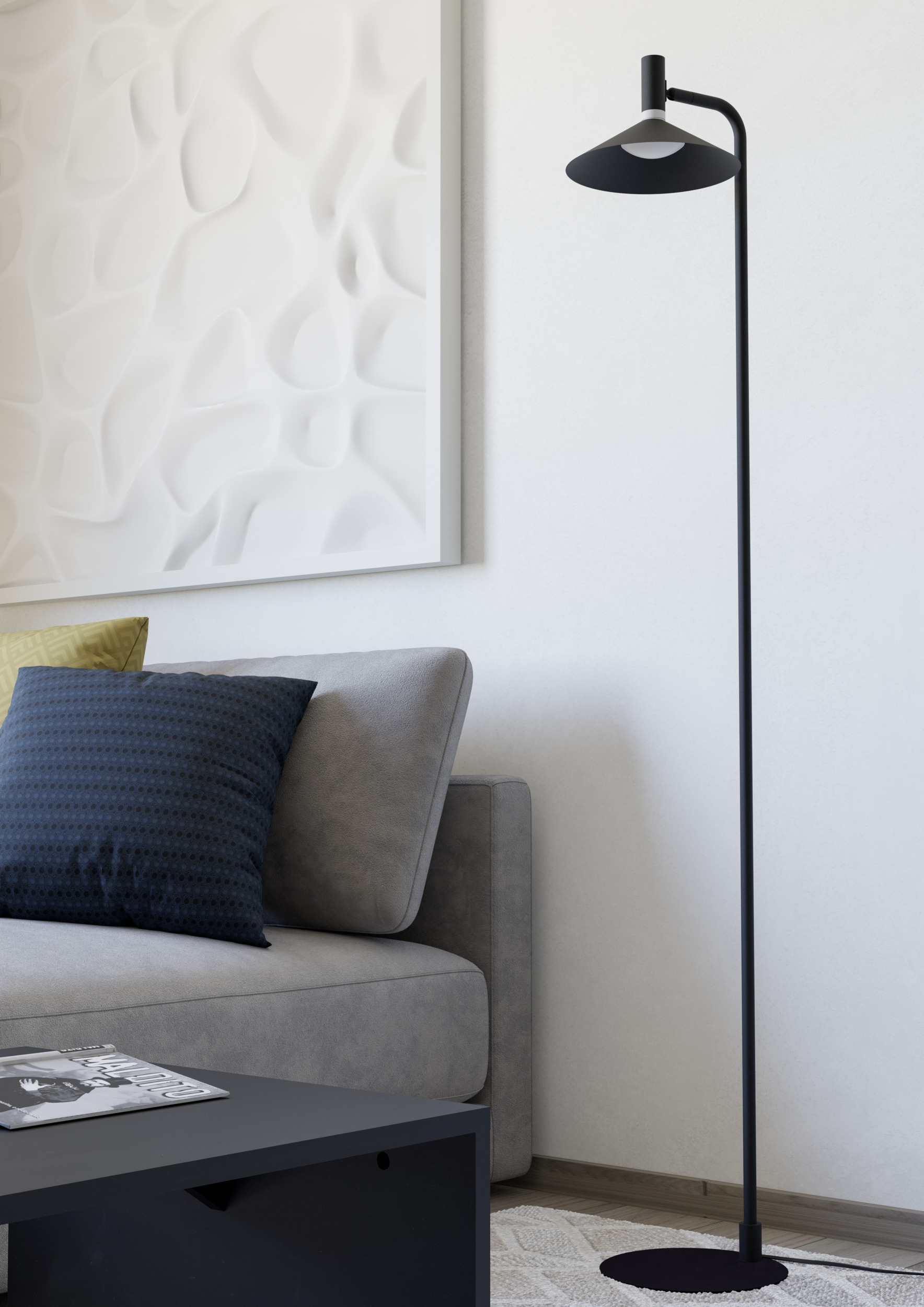 EGLO Stehlampe »CONOMAVILLA-Z Stehlampe - Stahl - LED - 7,5W - IP20« LED-Modul 1 Stk. Kaltweiß | Neutralweiß | RGB | Warmweiß Standleuchte, Leselampe, Wohzimmer, Schlafzimmer, L26 x B22 x H151 cm