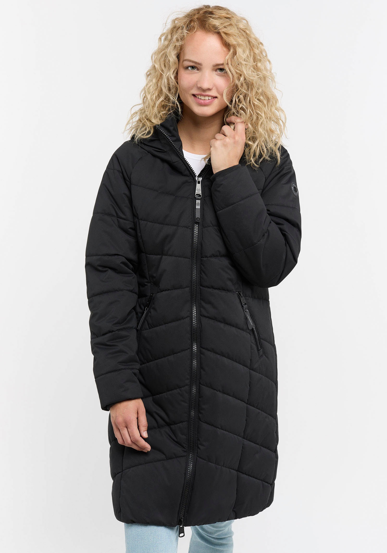 Steppjacke »DIZZIE COAT«, mit Kapuze, Urban Streetwear Style mit 2-Way -Zipper