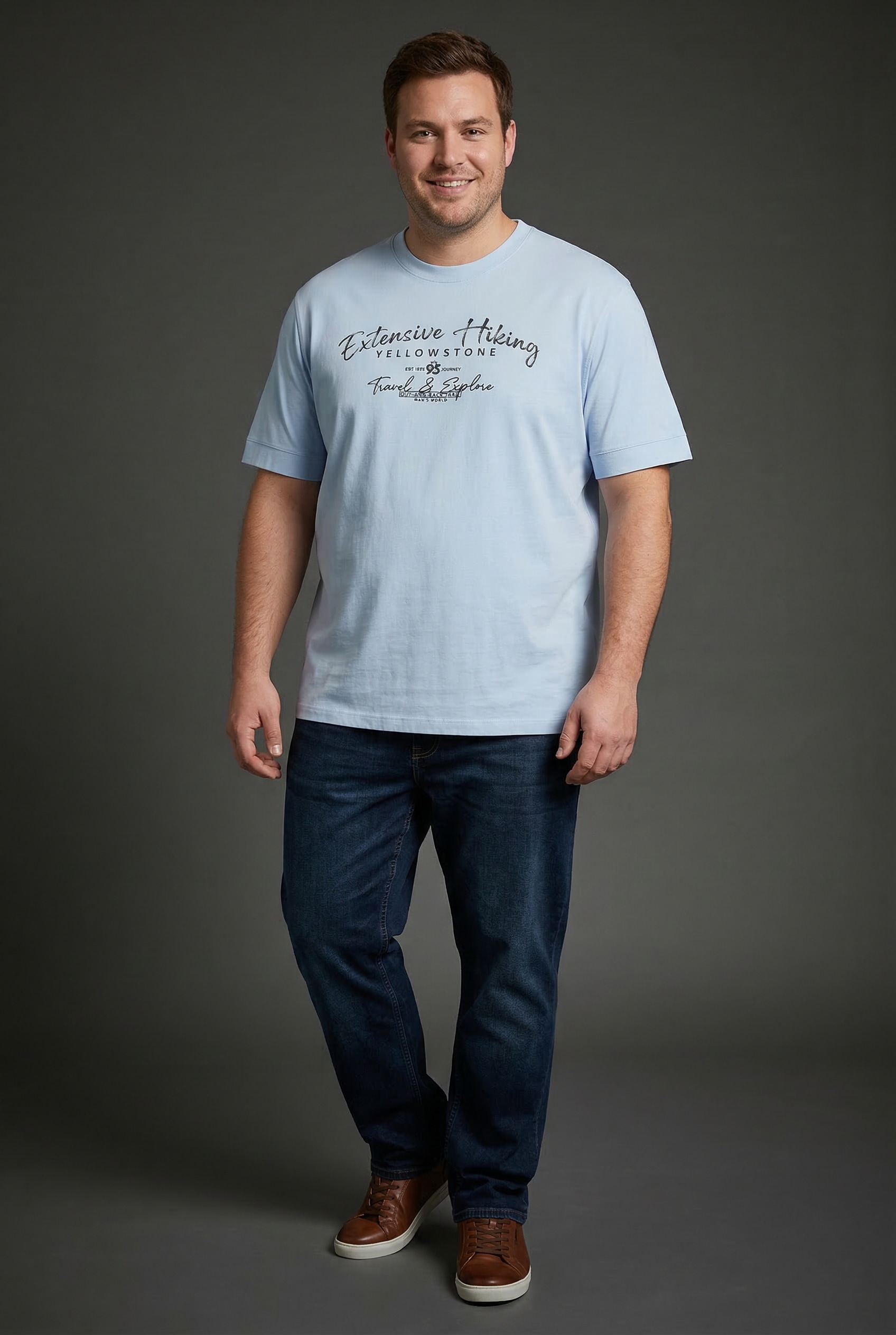 Man's World Plus Rundhalsshirt »auch in Grosse Größen bis Gr. 7XL Ärmel-Fit« 2er- Pack,  Regular Fit, Kurzarm, mit Rundhalsausschnitt, bedruckt