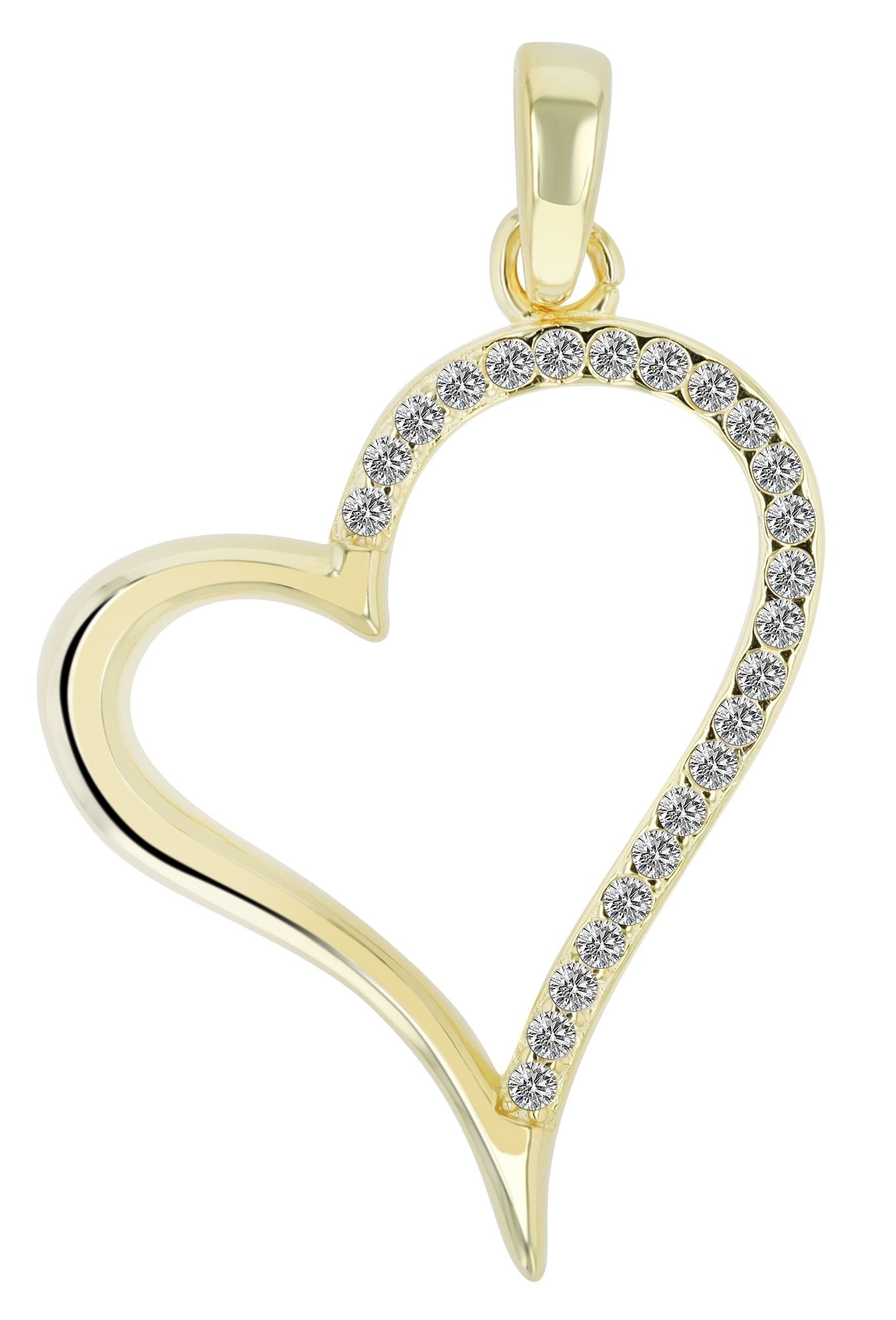 Adelia´s Herzanhänger »Damen Anhänger ¿ Herz Herzanhänger aus 925 Silber mit Zirkonia«