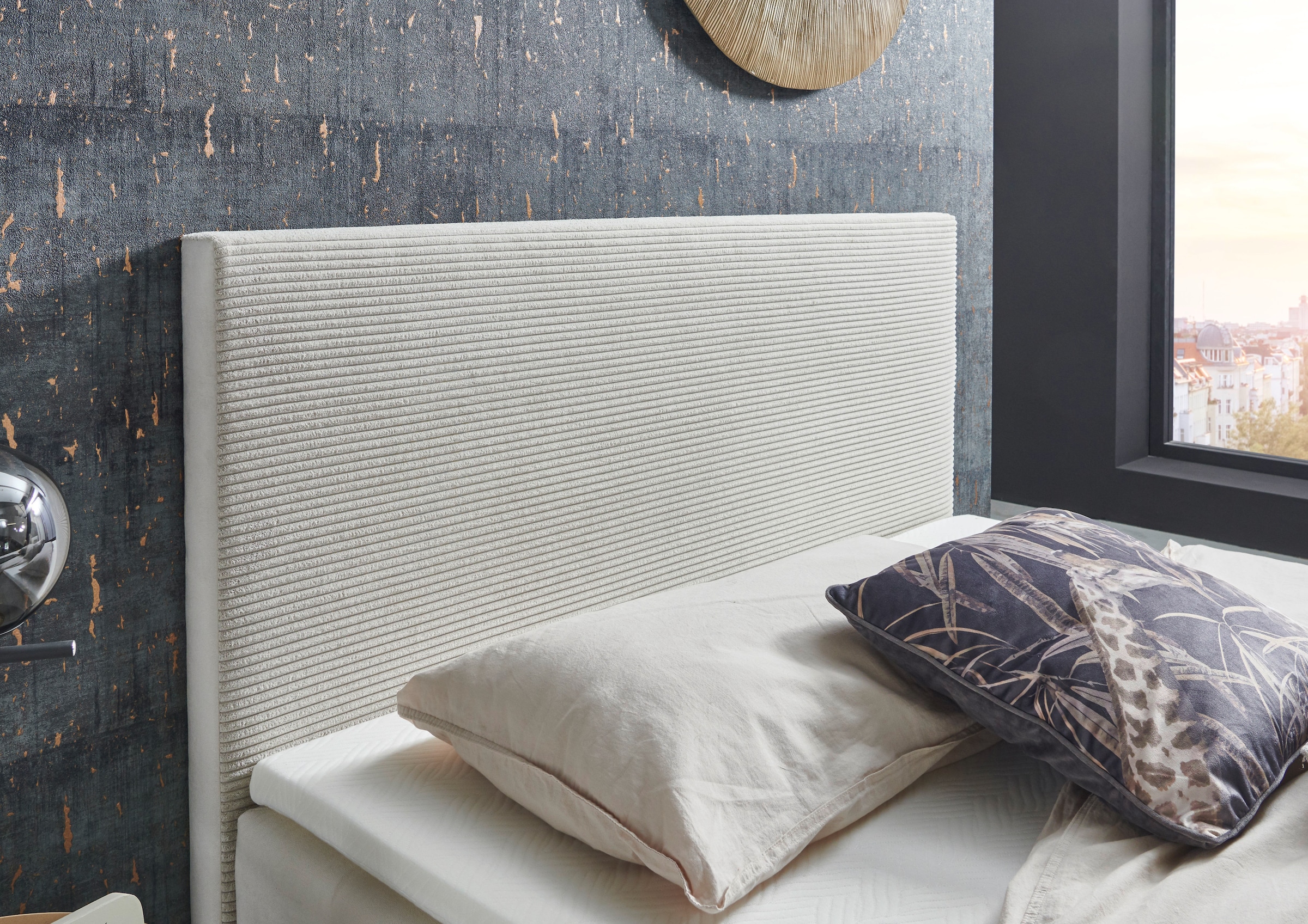 meise.möbel Boxbett »Korsika inkl. Bettkasten, mit Cord-Stoff bezogen«