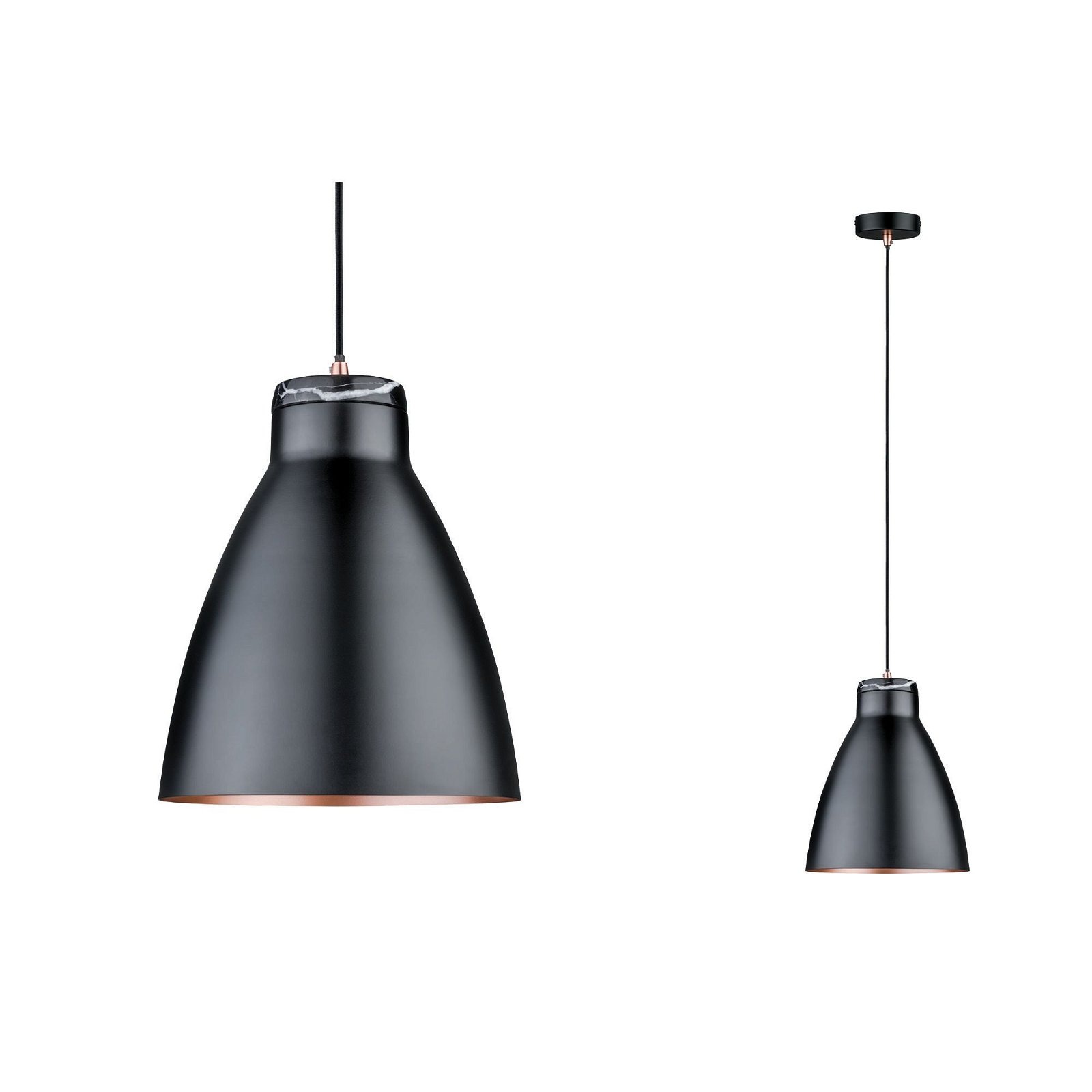 Paulmann Pendelleuchte »Neordic Roald max. 1x20W Schwarz matt/Kupfer m 230V Metall/Marmor«, 1 flammig, Leuchtmittel E27 | ohne Leuchtmittel, E27