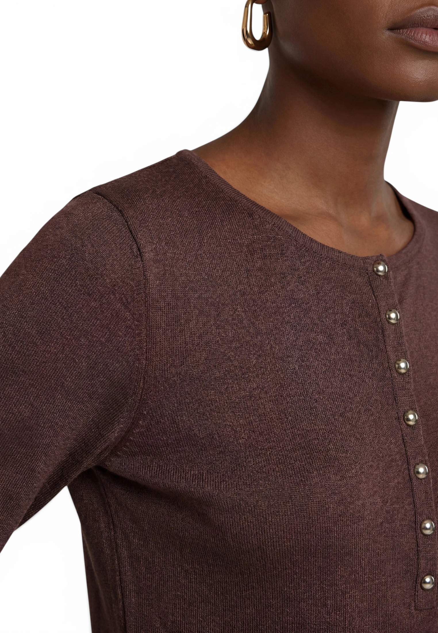 Zero Langarmshirt »Langarm-Shirt mit Knopfleiste«