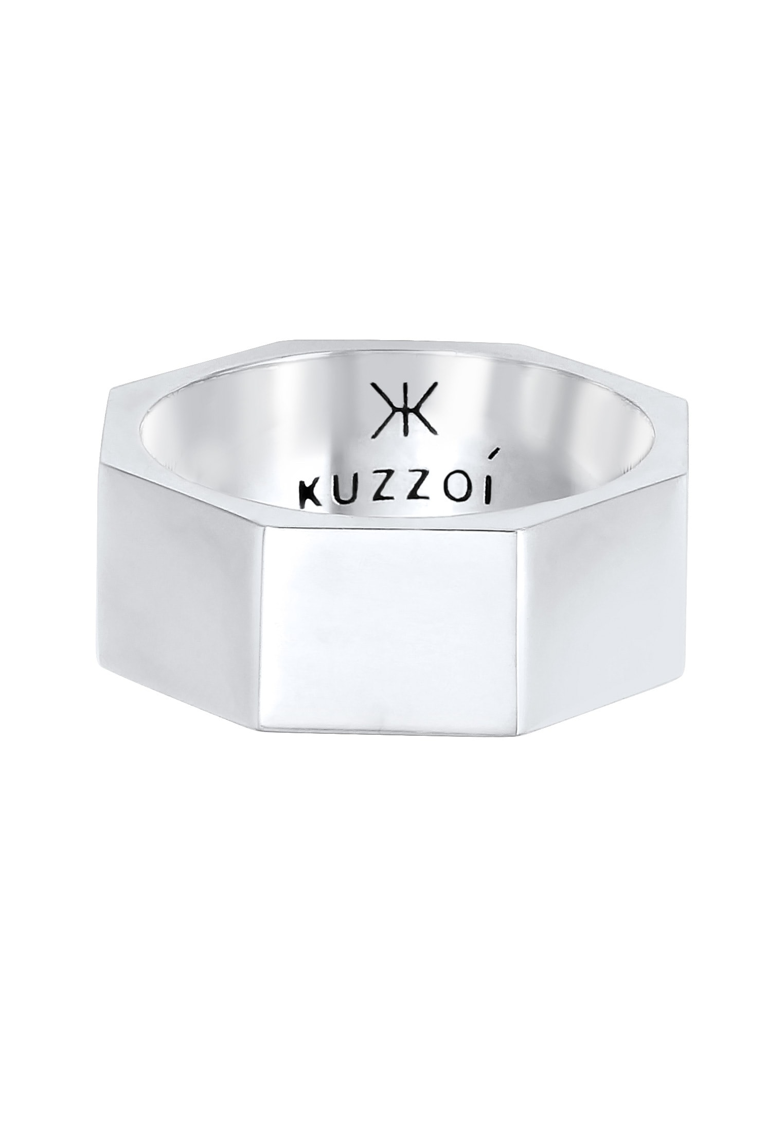 Kuzzoi Silberring »Ring Herren Bandring Achteck Breit 925 Silber«