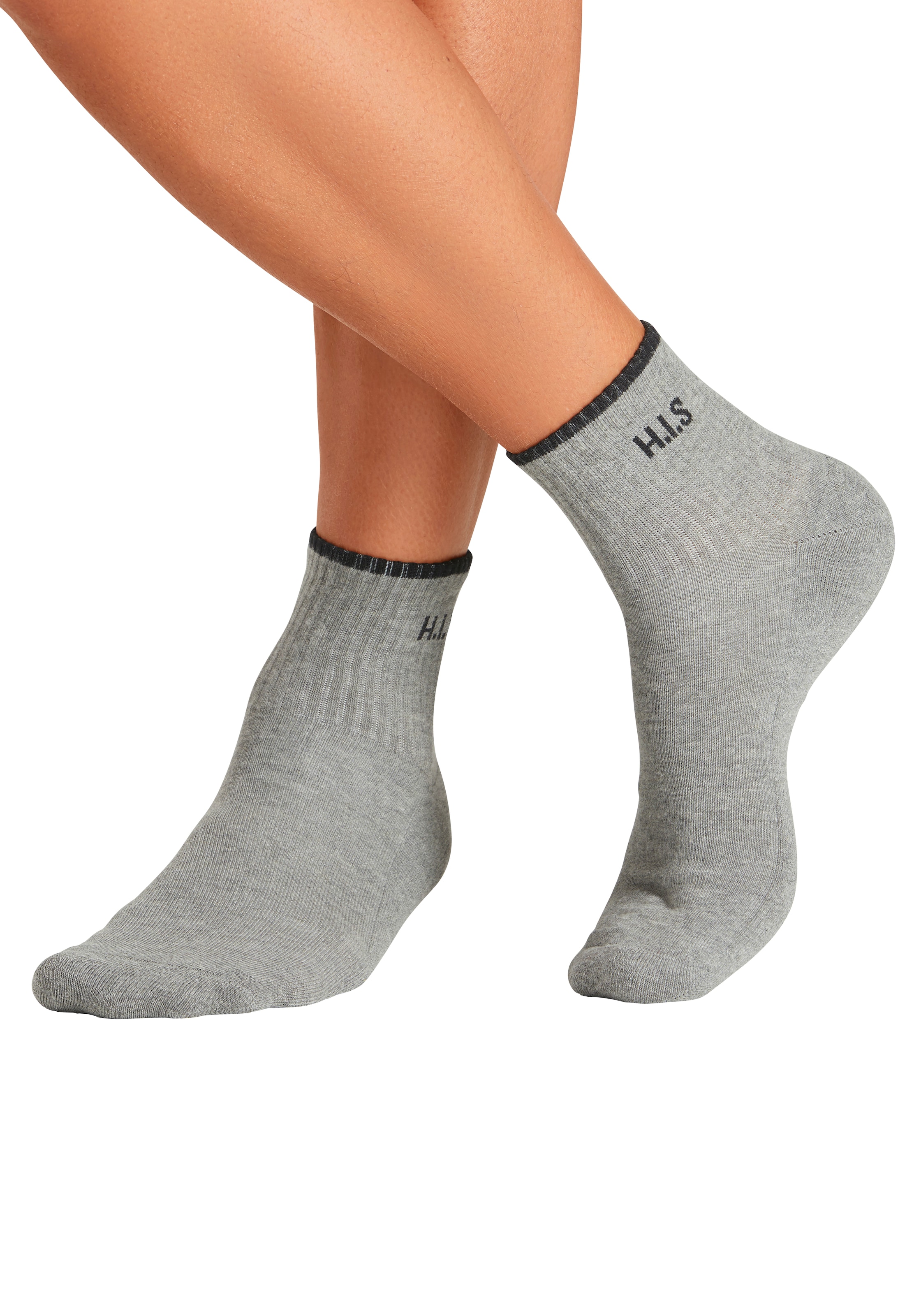 H.I.S Sportsocken, (Packung, 6 Paar), Kurzsocken mit Frottee & verstärkten Belastungszonen