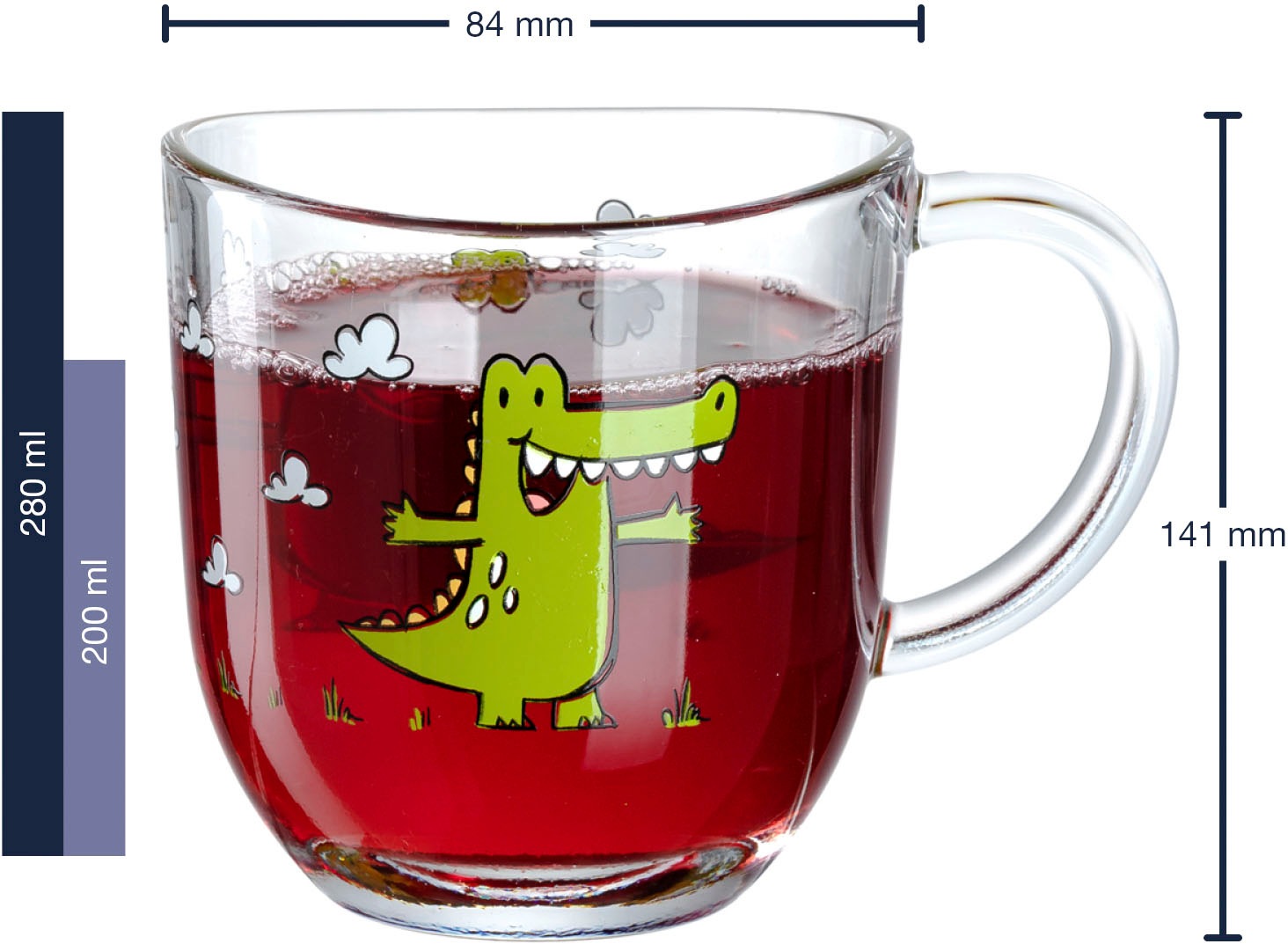 LEONARDO Tasse »BAMBINI Krokodil«, (Set, 6 tlg.), 280 ml, 6-teilig