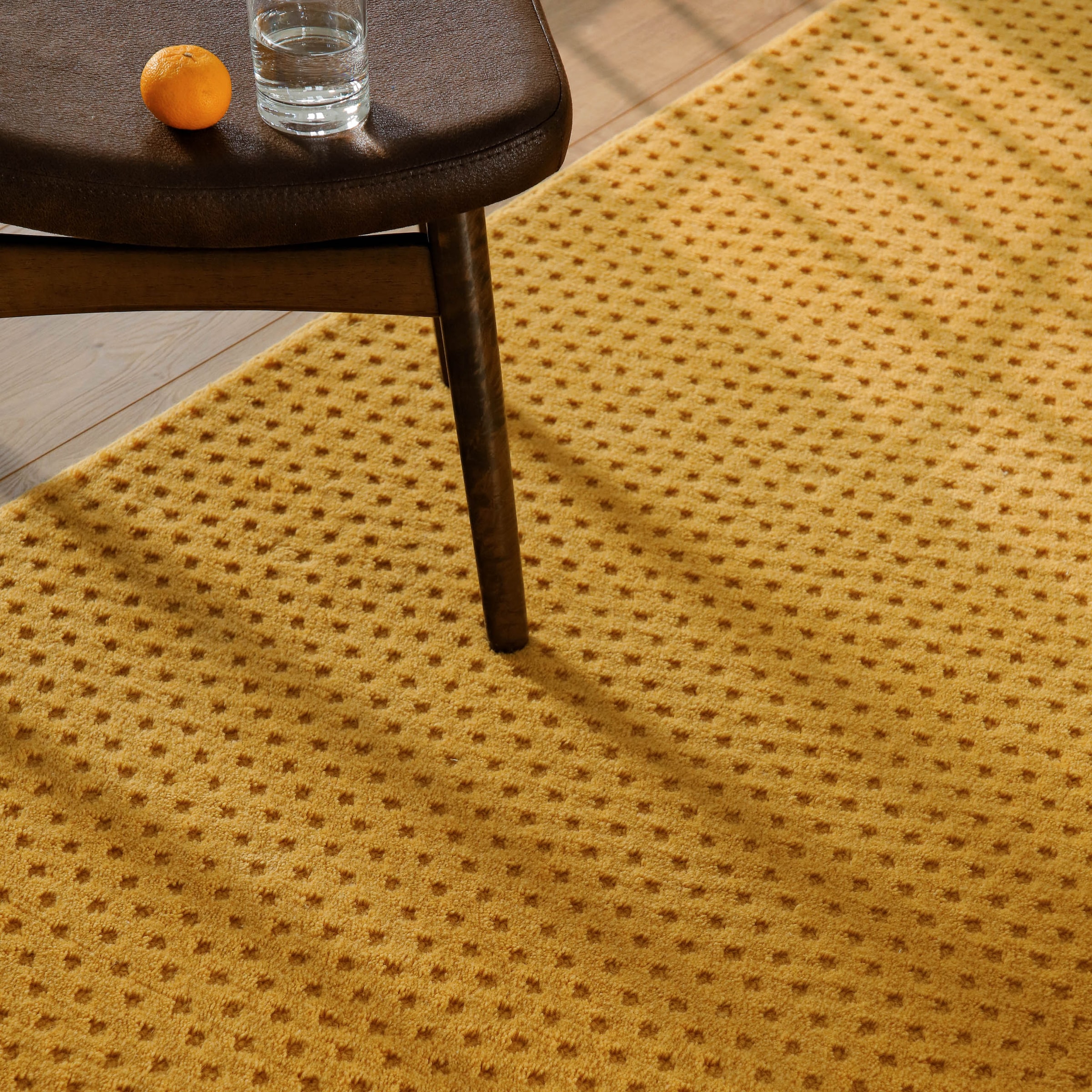Wecon home Teppich »Castello THREE« rechteckig 7 mm Höhe Schurwolle, Kurzflor mit Hoch-Tief-Effekt, Wohnzimmer, Punktmuster