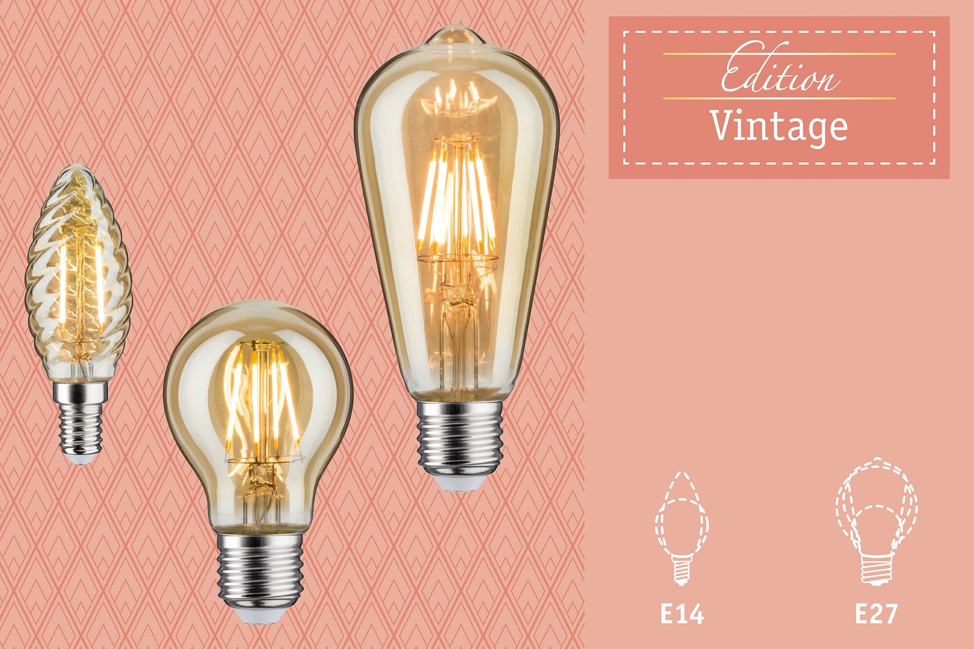 Paulmann LED-Filament »Vint G150 400lm 2700K gold 3step dim 4,7W 230V 3Dellen« E27 1 Stk. Warmweiß Dimmbar