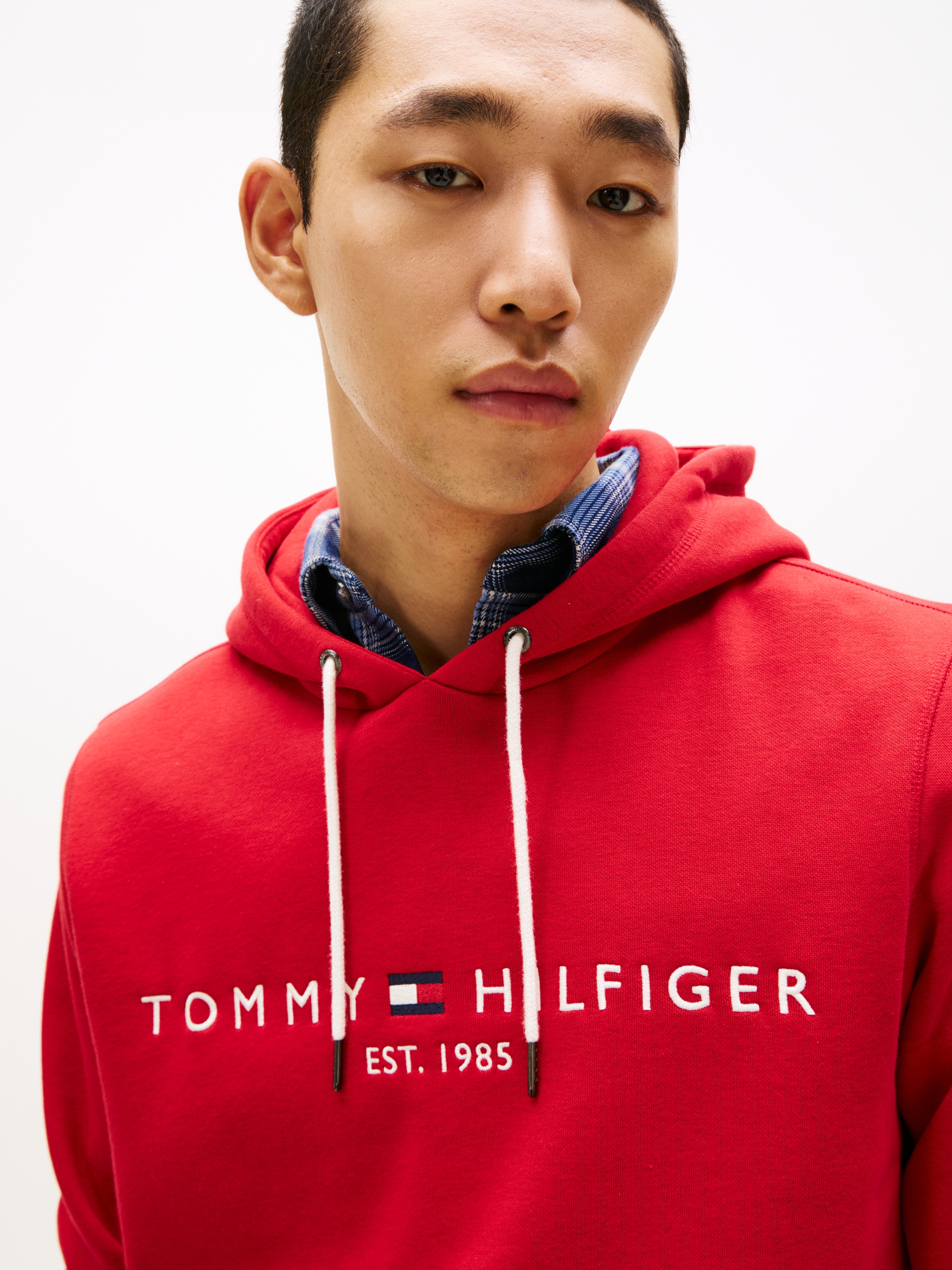 Tommy Hilfiger Kapuzensweatshirt »TOMMY LOGO«, unifarben, casual, regular fit, Baumwollmix, Kapuze
