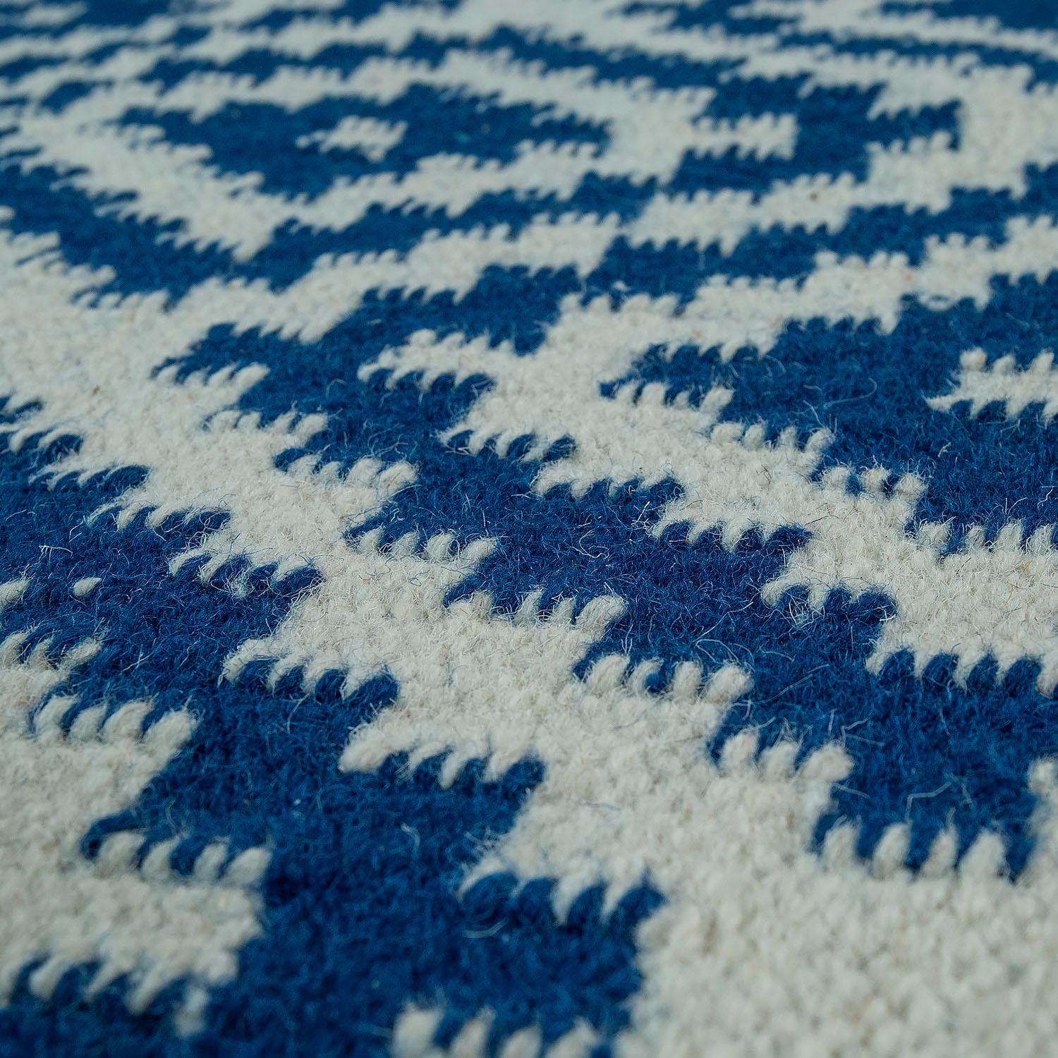 Paco Home Wollteppich »Kenitra 500« rechteckig 12 mm Höhe Flachgewebe, reine Wolle, handgewebt, Rauten Design, mit Fransen