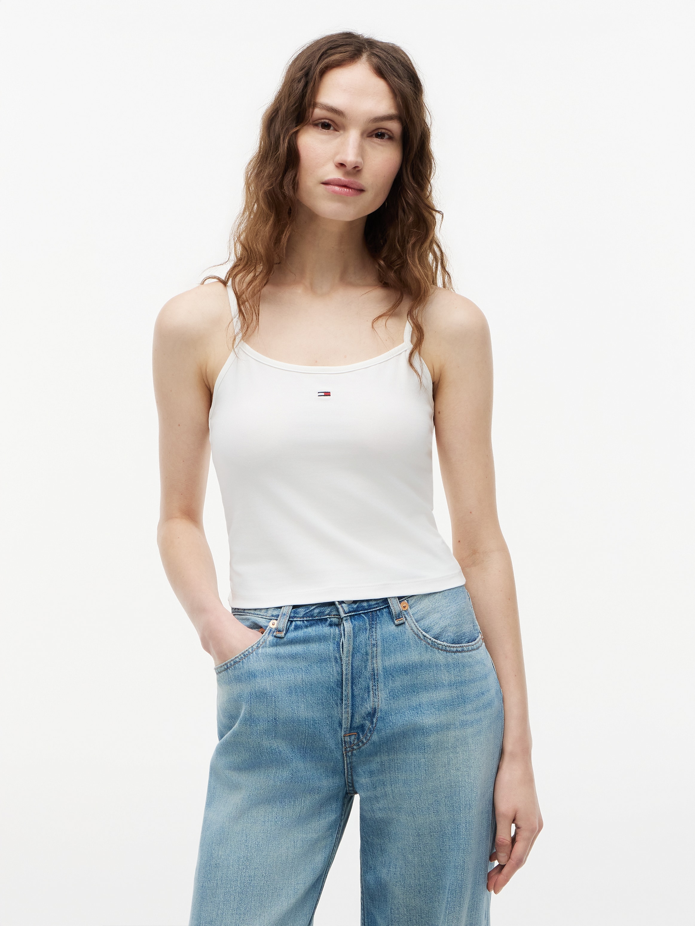 Tommy Jeans Tanktop »TJW 2PACK ESSENTIAL STRAP TOP« Packung, 2er-Pack, 2 tlg. mit Logo-Flag