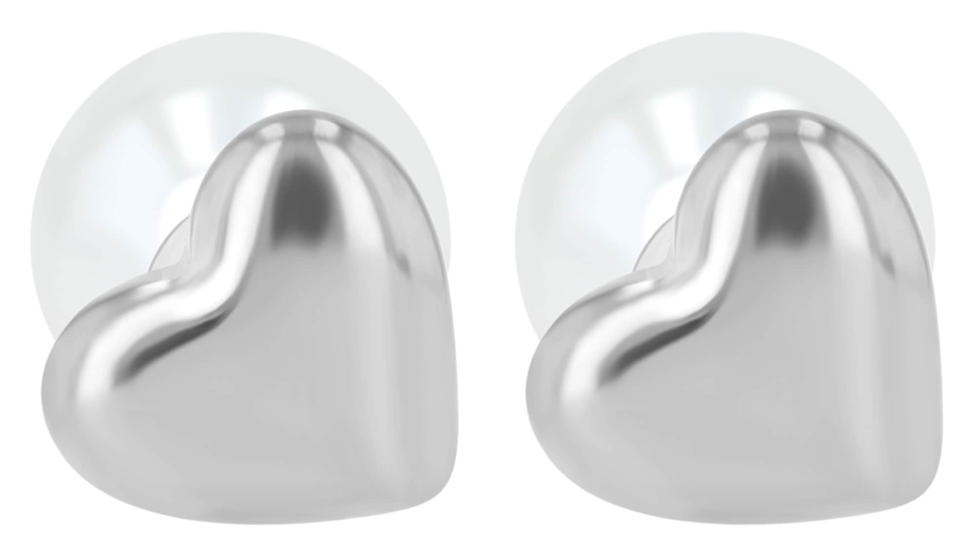 Adelia´s Paar Ohrstecker »Damen Ohrringe ¿ Ohrstecker Herz aus Edelstahl mit Perle«