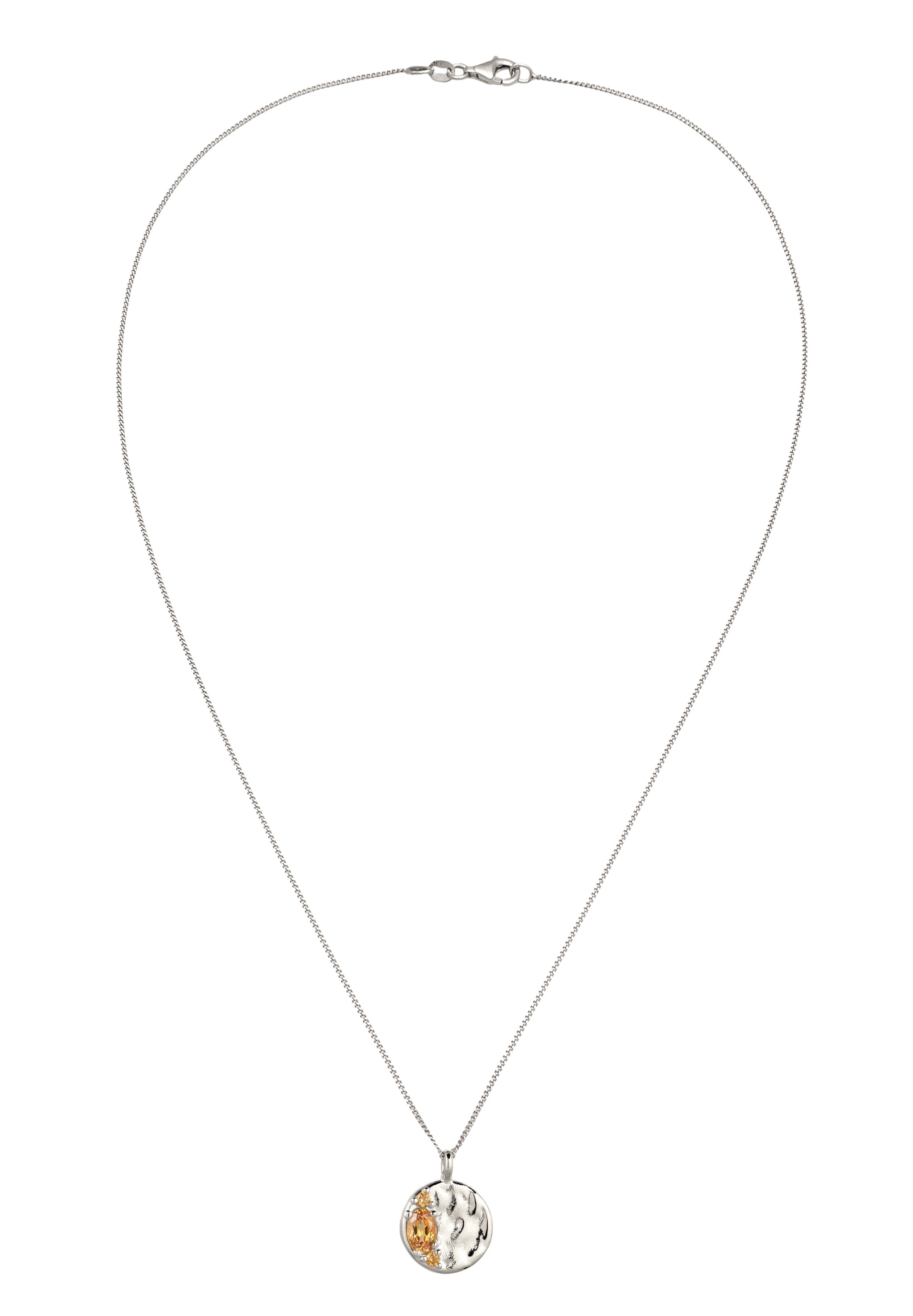 Elli Kette mit Anhänger »Halskette Anhänger Citrin Gelb 925 Sterling Silber«