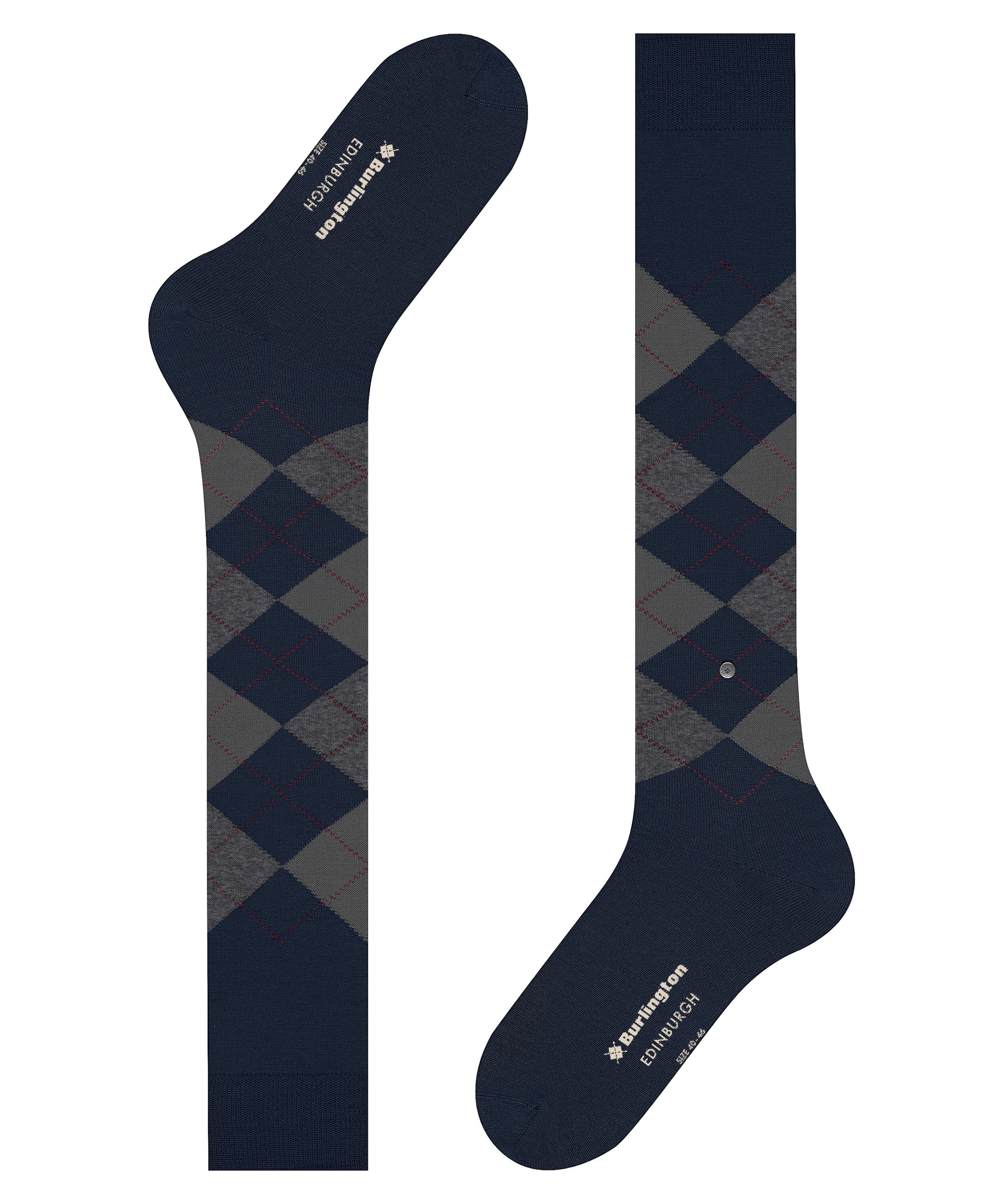 Burlington Kniestrümpfe »Edinburgh« Einheitsgröße 40-46, wärmende Wollmischung, Argyle-Muster