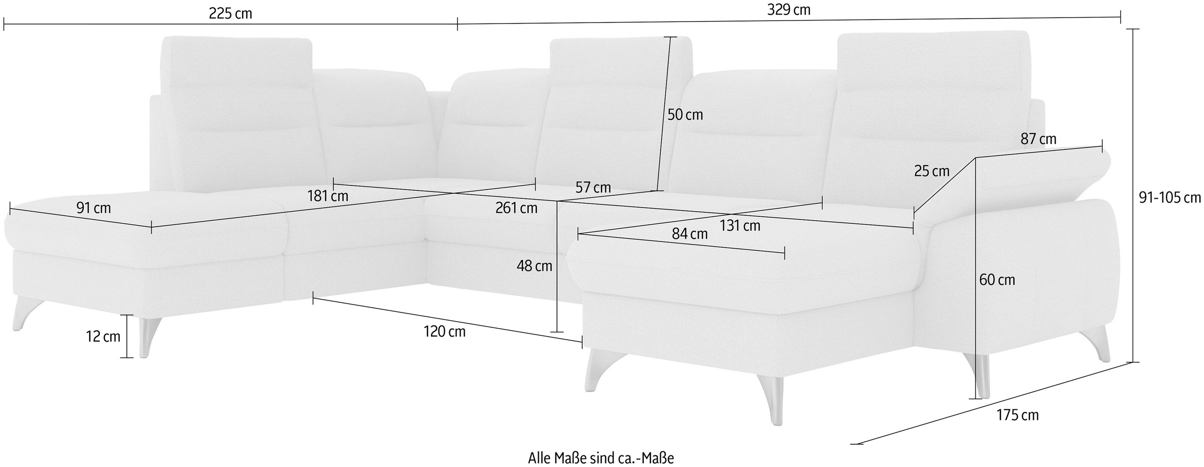 sit&more Wohnlandschaft »Astoria U-Form«, wahlweise mit motorischer Relaxfunktion