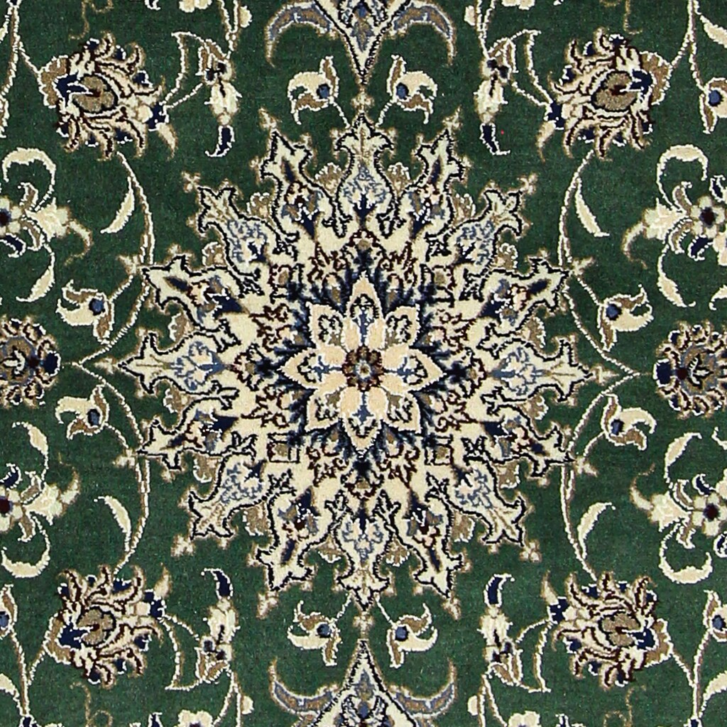 morgenland Orientteppich »Perser - Nain - 193 x 153 cm - dunkelgrün«, rechteckig