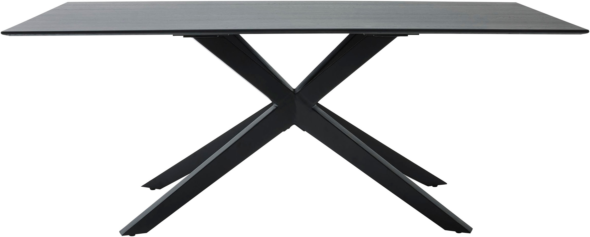 Musterring Esstisch mit fester Platte in Barock-Eiche massiv, 20mm, Eisengestell schwarz