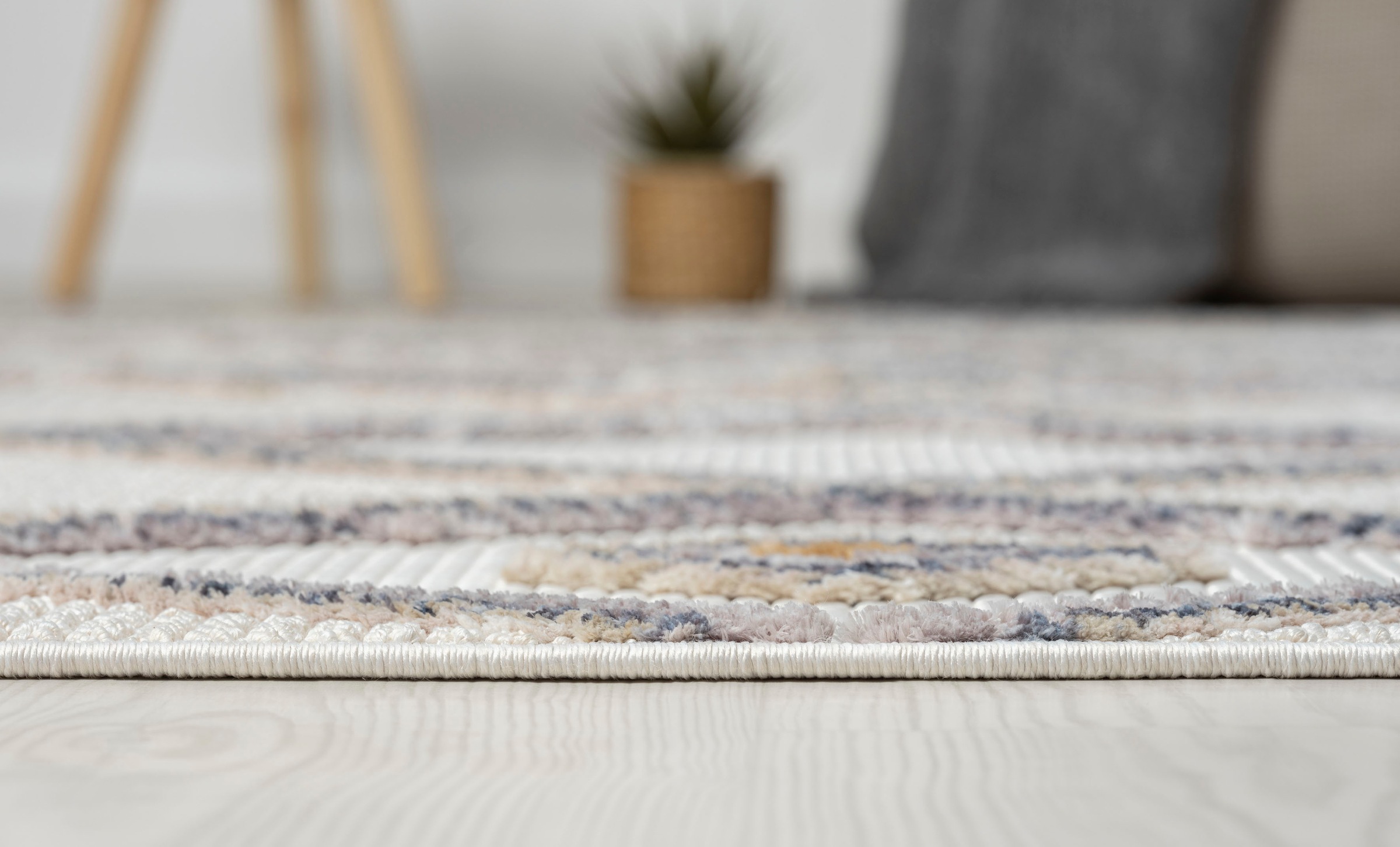 Myflair Möbel & Accessoires Teppich »Luana 2, LAGERRÄUMUNG!«, rechteckig, 10 mm Höhe, Kurzflor, Sisal Optik, mit Fransen, besonders weich durch Microfaser