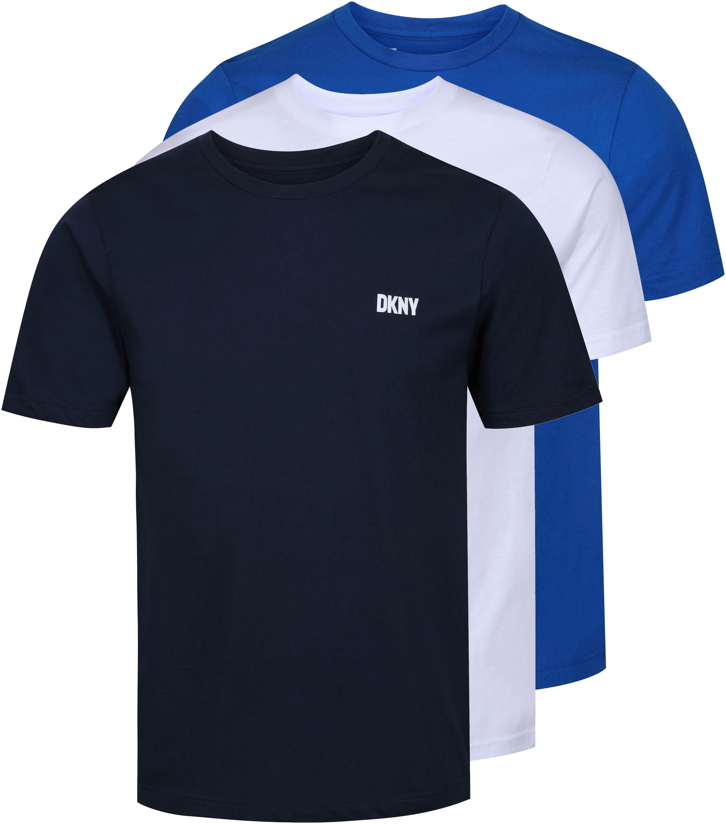 DKNY T-Shirt »"Giants"«, (3er Pack), mit Rundhalsausschnitt und kleinem Logoprint
