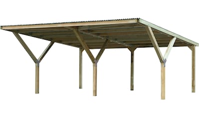 Doppelcarport, Holz, 276 cm, braun