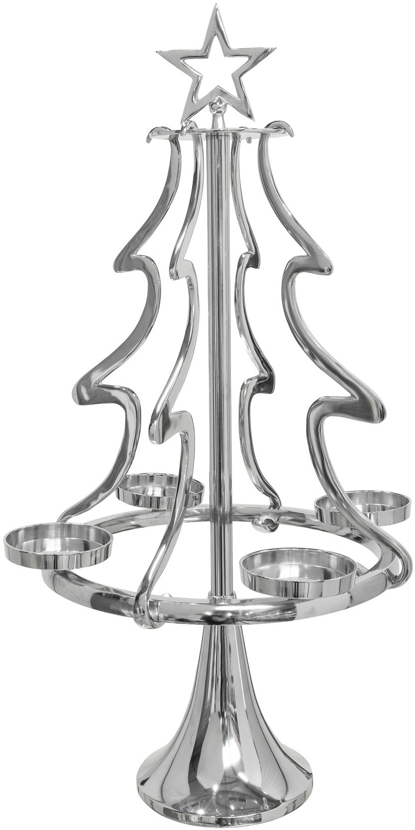 my home Adventsleuchter »Tannenbaum, Weihnachtsdeko«, (1 St.), Kerzenständer aus Aluminium, Höhe 86 cm