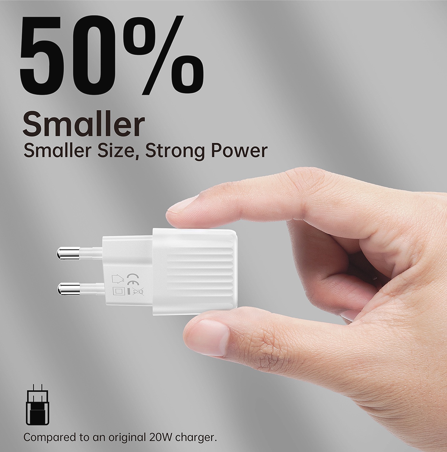 4smarts USB-Ladegerät »VoltPlug Duos Mini PD 20W + USB-C Kabel«, USB-A USB-C Fast Charge Samsung Galaxy Apple iPhone Huawei Xiaomi Sony