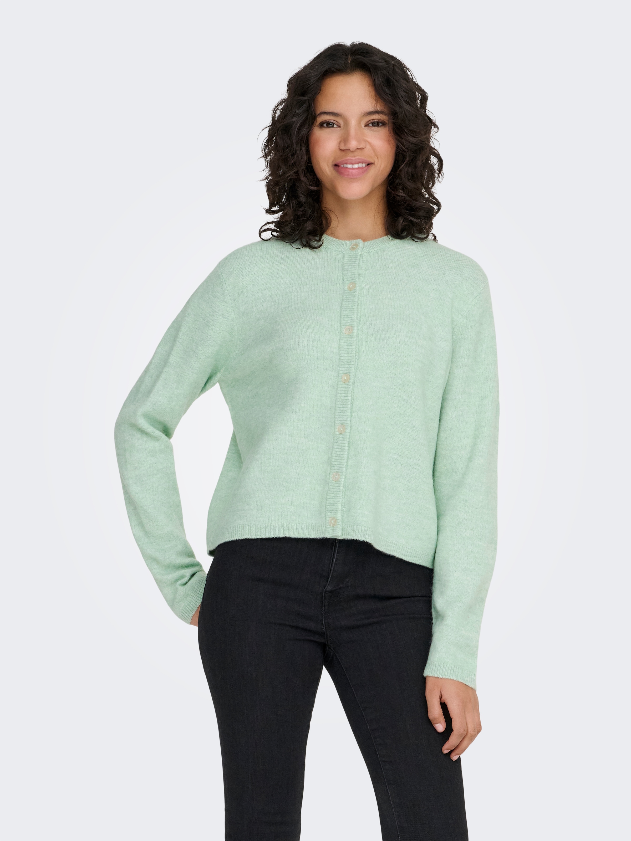 ONLY Strickjacke »ONLSIMONI L/S O-NECK CARDIGAN KNT NOOS« Materialmix, relaxed fit
