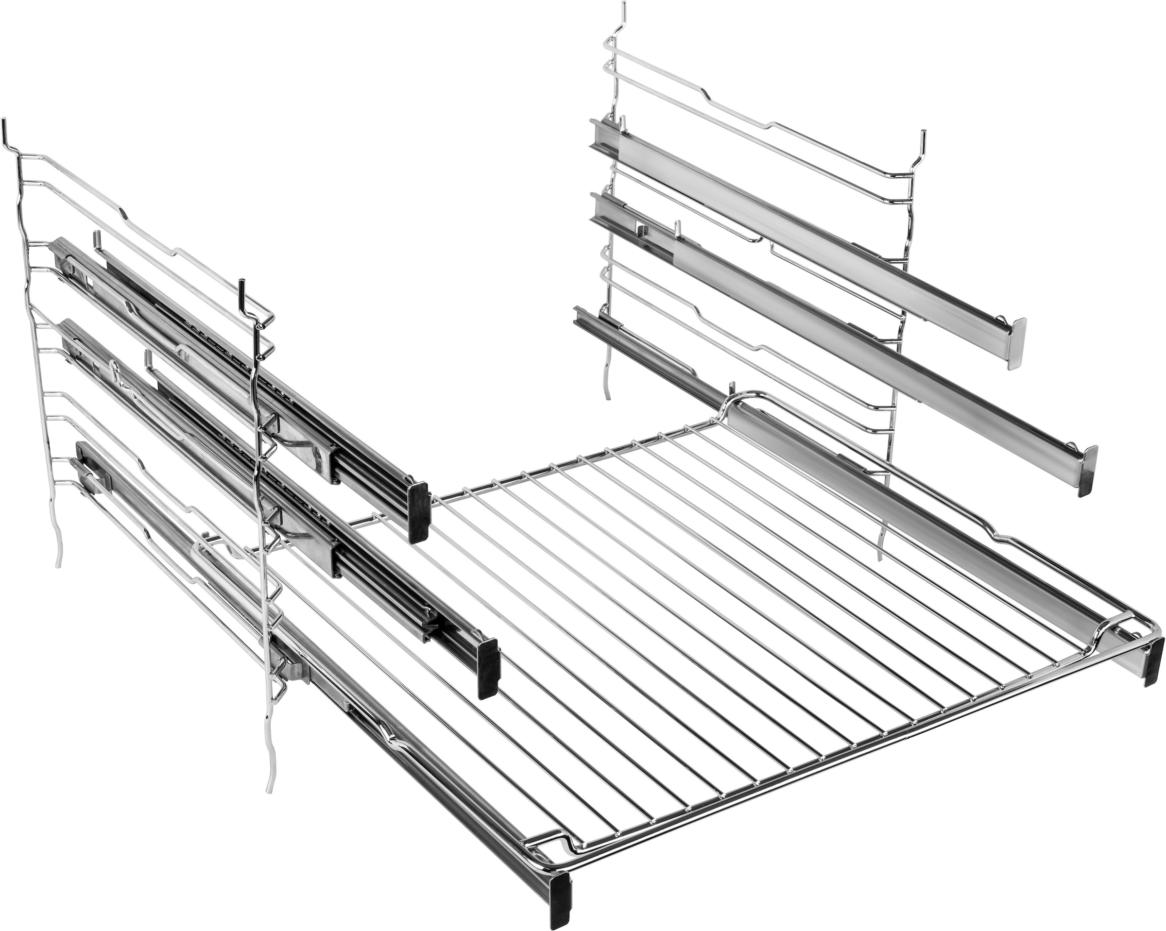 BAUKNECHT Flex-Induktions-Herd-Set »HIS5 EI8VS3 ES«, mit 3-fach-Teleskopauszug, PowerHeißluft