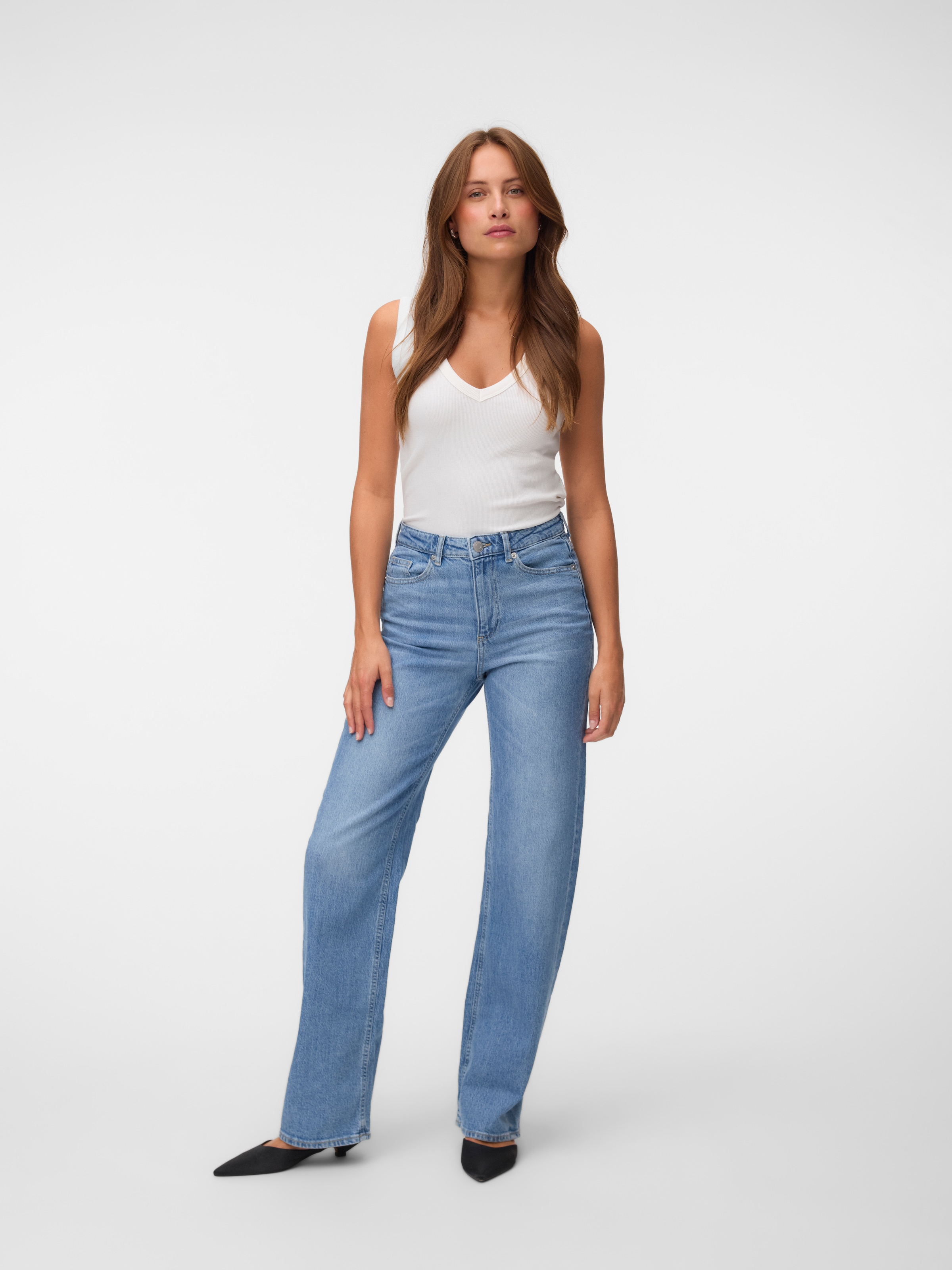 Vero Moda High-waist-Jeans »VMTESSA HR WIDE JEANS RA3065 GA NOOS« Baumwollmischung, high waist, wide fit