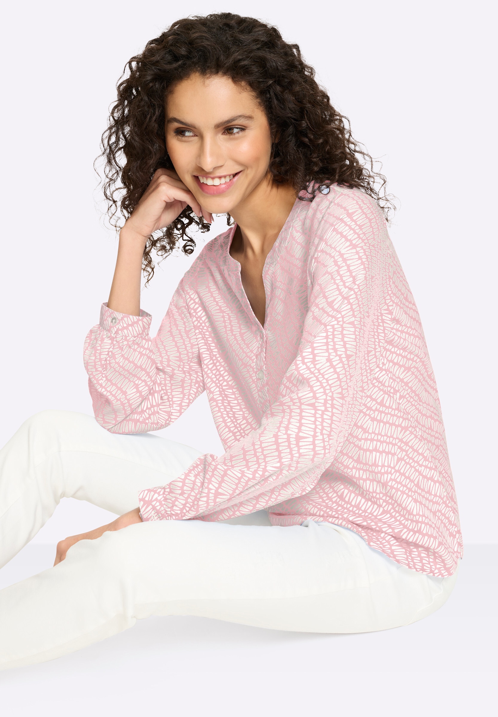 heine Shirtbluse »Druckbluse Schlupfbluse in Kofferware«
