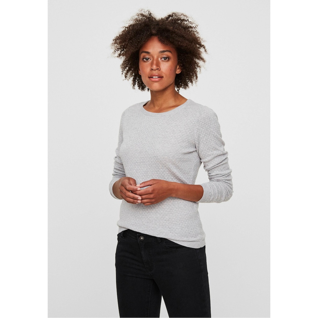 Vero Moda Rundhalspullover »VMCARE STRUCTURE LS O-NECK BLOUSE«