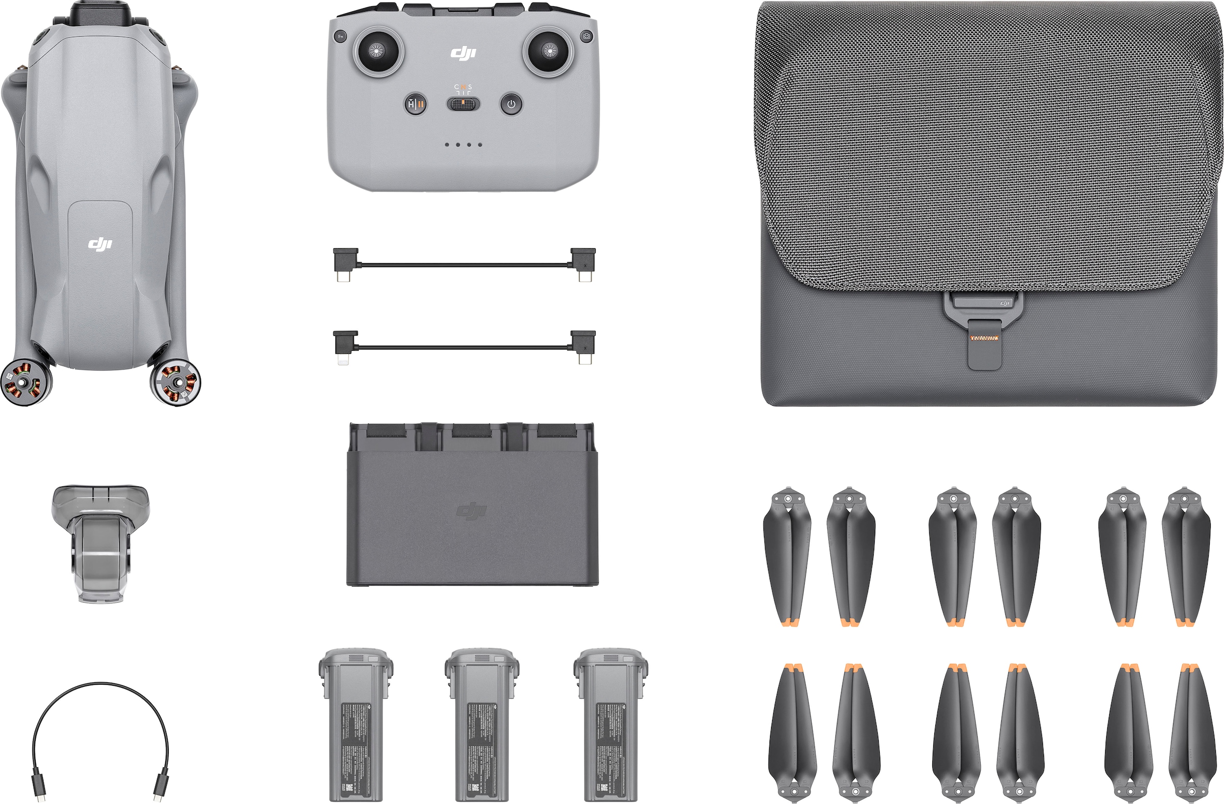 DJI Drohne »Air 3 Fly More Combo (DJI RC-N2)«, (DJI RC-N2 Fernsteuerung, 3 Akkus, Ladestation und Umhängetasche)