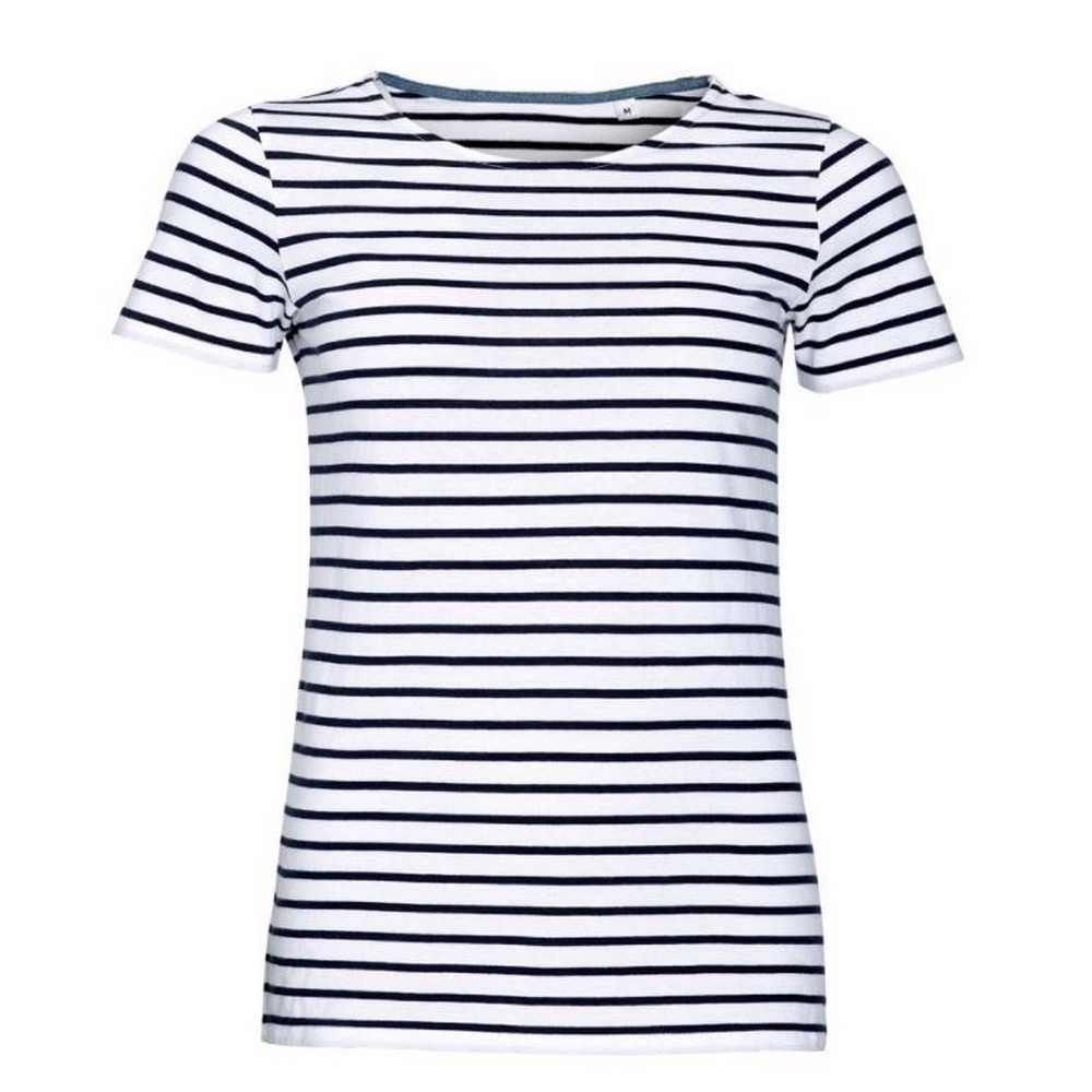 SOLS T-Shirt »Damen Miles, gestreift, kurzärmlig«