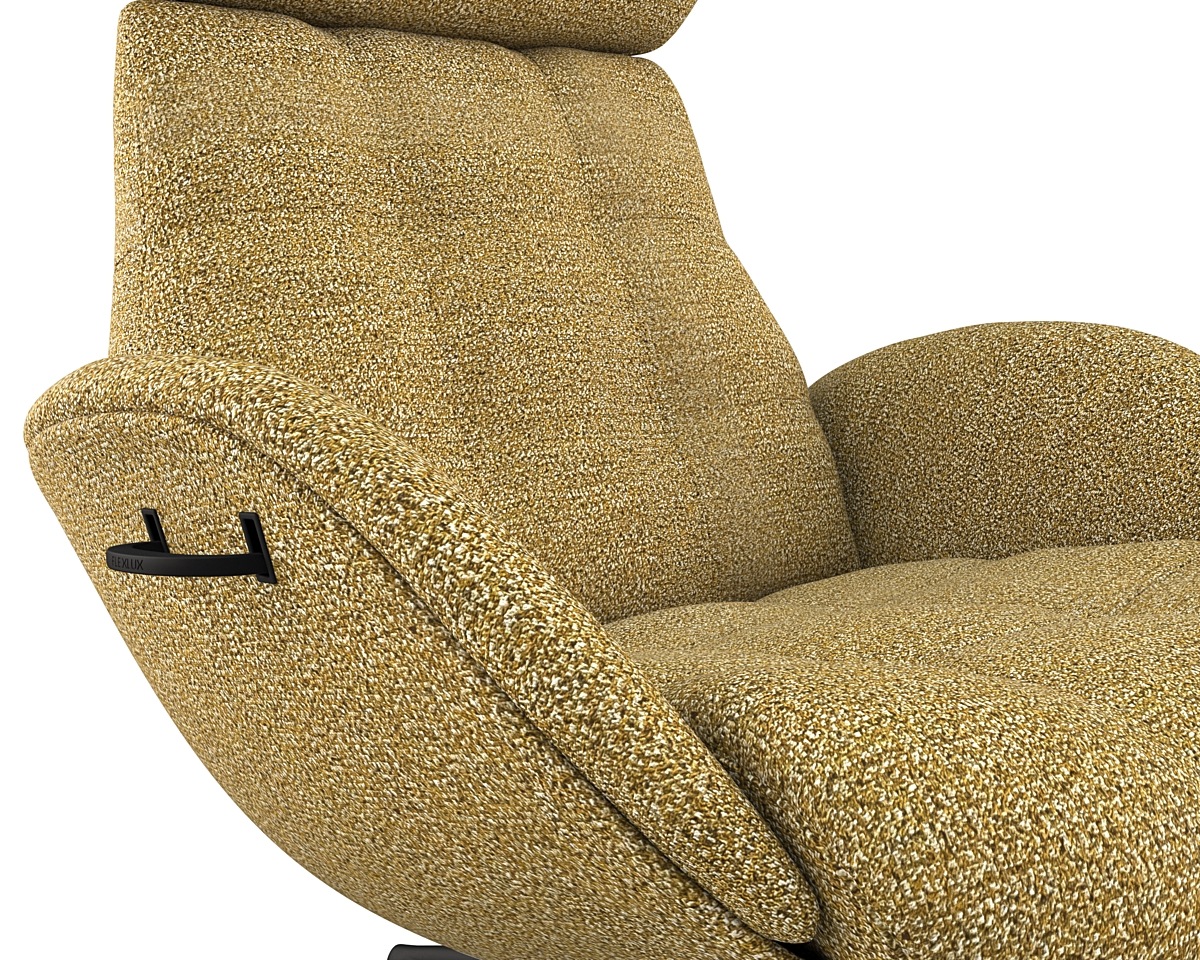 FLEXLUX Relaxsessel »Chester, Funktionssessel, Hoher Komfort, Scandi, Drehbar«, Premium Komfort, Rücken- und Kopfteilverstellung, Drehbar, Fuß Schwarz