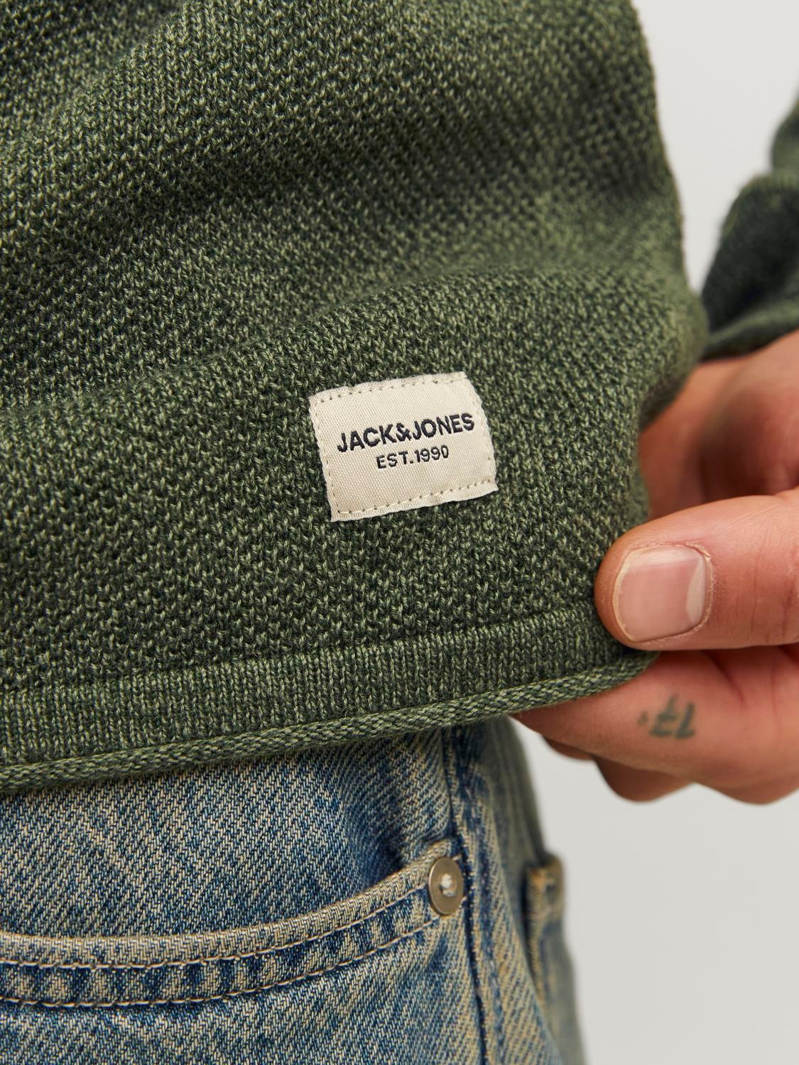 Jack & Jones Rundhalspullover »JJEHILL KNIT CREW NECK NOOS«, aus Strukturstrick