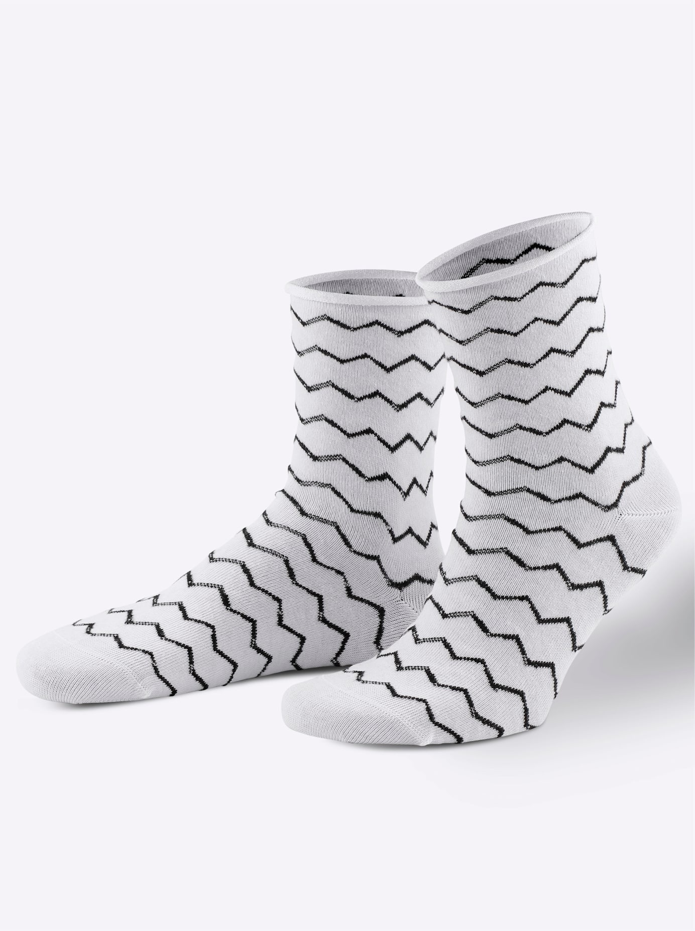 Wäschepur Damen Socken 4 Stk. tlg. in schwarz-weiß, Größe 4