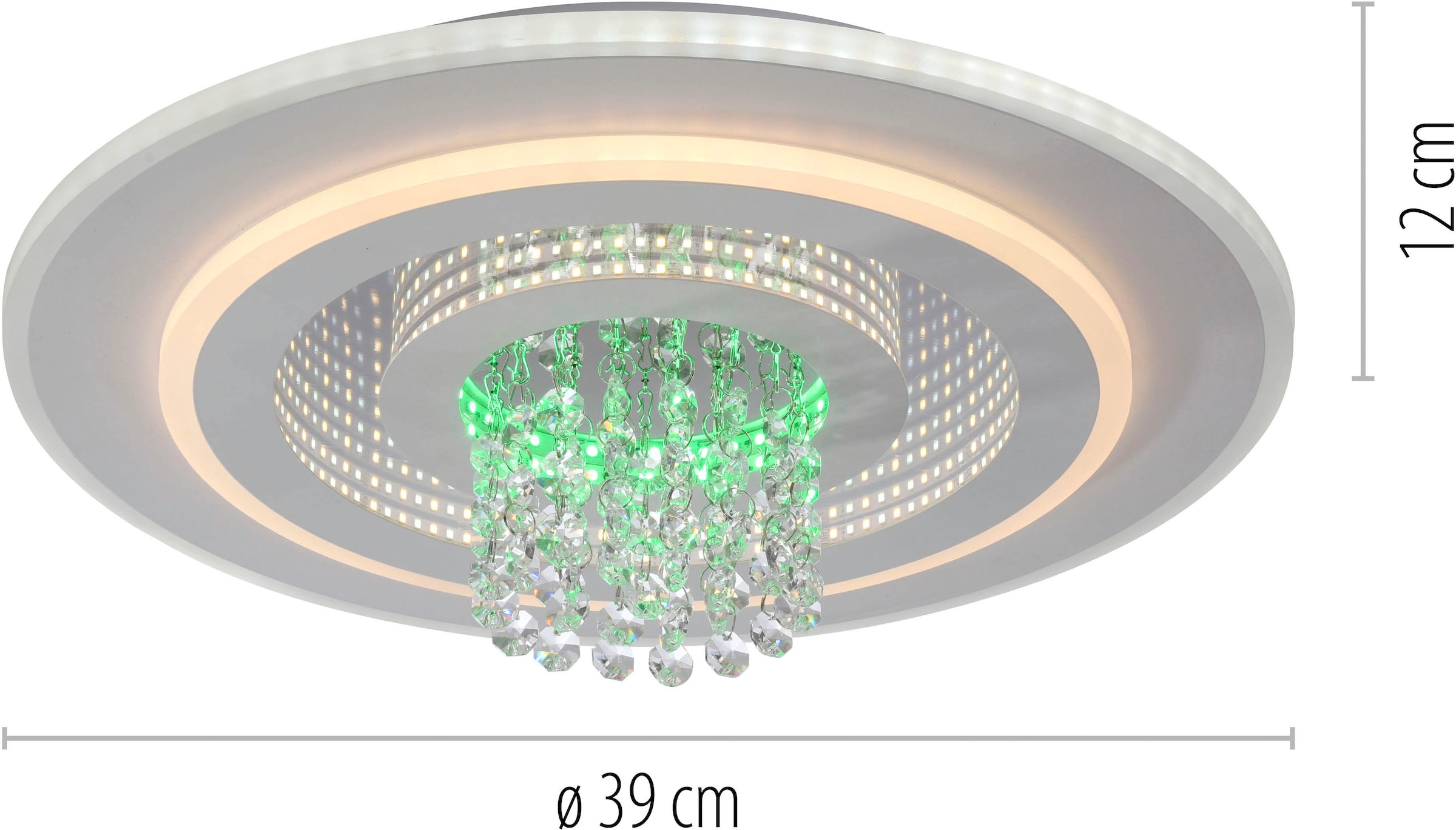 JUST LIGHT LED Deckenleuchte »TOLAGO« LED-Board 1 Stk. warmweiß - kaltweiß CCT+RGB, stufenlos dimmbar, separat steuerbar, IR-FB., Memoryfunktion