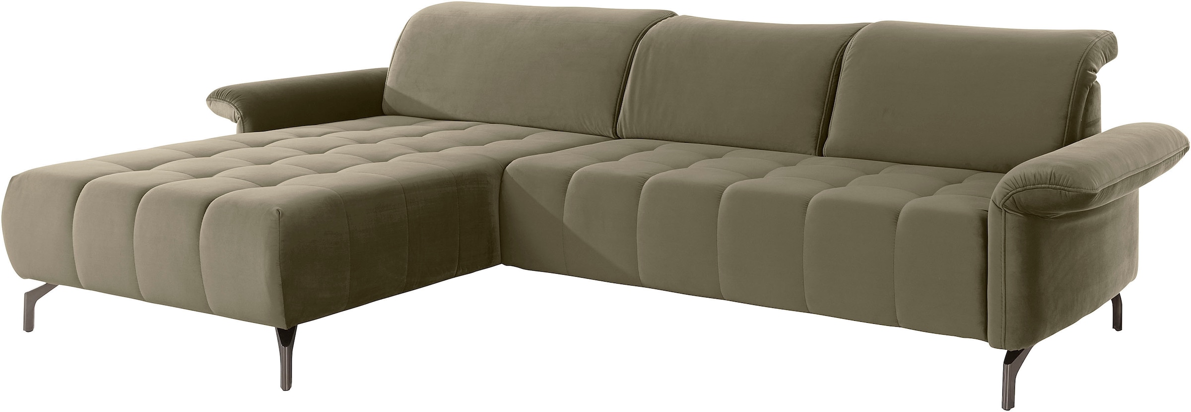 INOSIGN Ecksofa »Fresh L-Form«, Federkern, wahlweise Kopfteilverstellung und motorischer Vorziehsitz