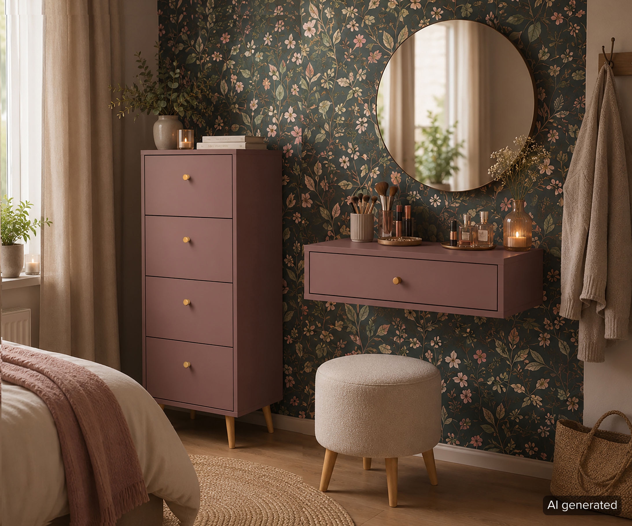 Schildmeyer Konsole »Bjarne, modernes & zeitlose Farbe, Breite 40 cm, Made in Germany« 1 Stk. tlg. Modernes & Zeitloses Design in Mauve, Made in Germany