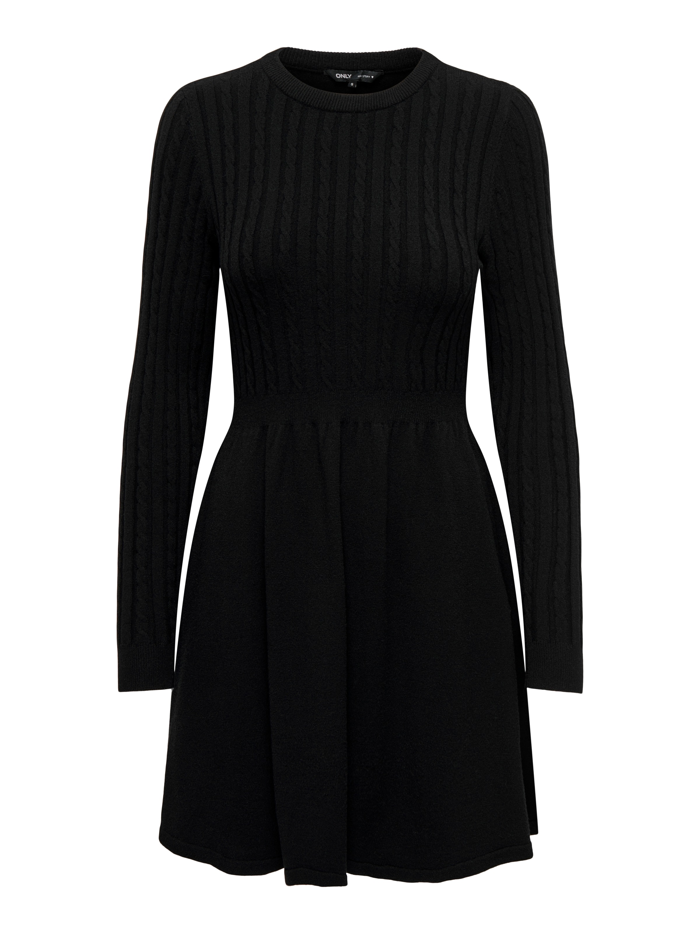ONLY Strickkleid »ONLFIA LS CABLE DRESS KNT«, tailliert und mit dezentem Zopfstrickmuster im Oberteil