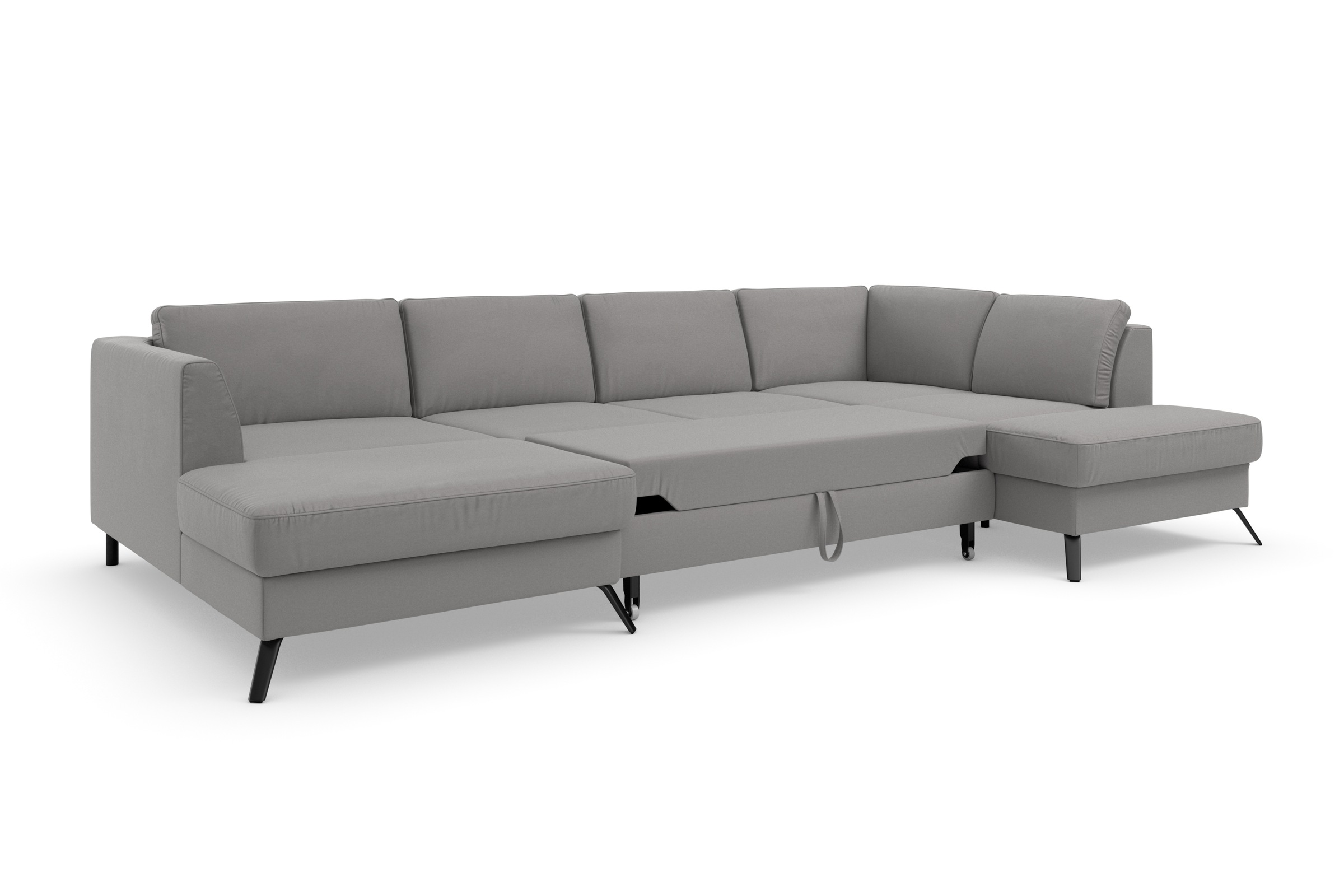 sit&more Wohnlandschaft »Olsen U-Form«, inklusive Sitztiefenverstellung, wahlweise mit Bettfunktion, 15cm hoch