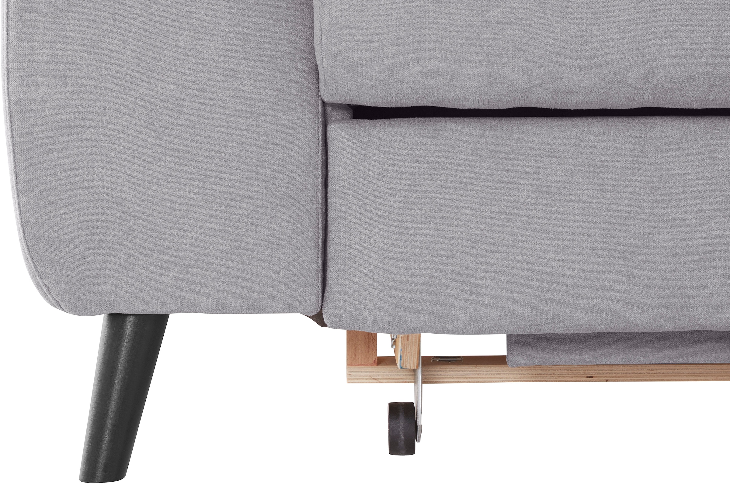 COTTA Ecksofa »Mia L-Form mit 3 Zierkissen«, wahlweise mit Bettfunktion, Bettkasten, Beleuchtung & Wireless-Charger