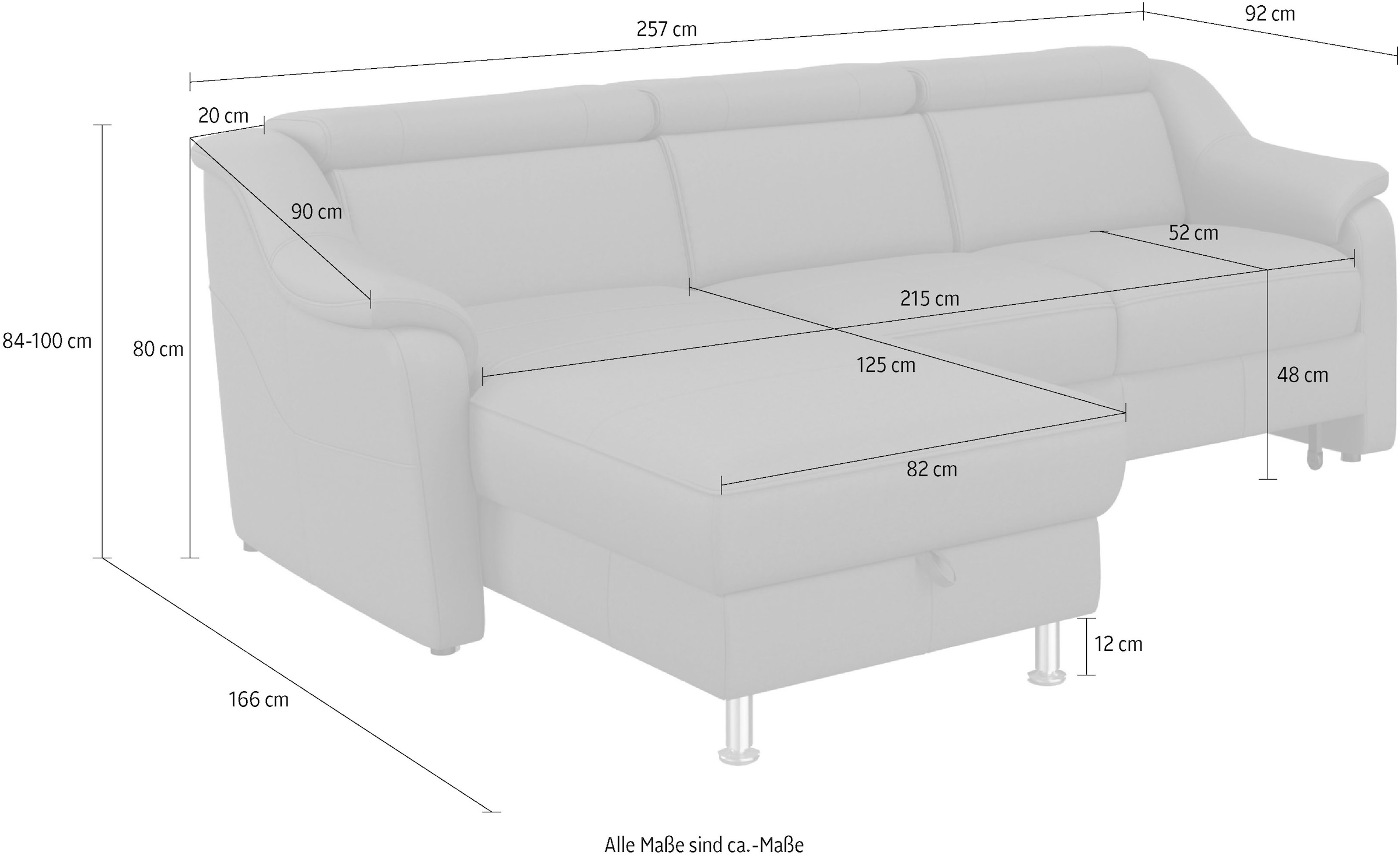 sit&more Ecksofa »Freetown L-Form« inklusive Kopfteilverstellung und komfortablem Federkern