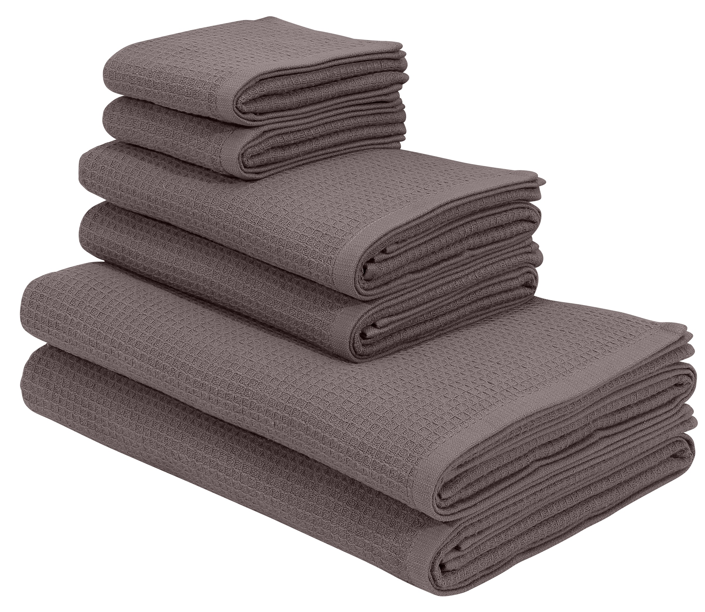KangaROOS Handtuch Set »Cassidy, Handtuch in Premium Qualität, 500 gr/m², Waffeloptik«, (6 St., 6er Set Handtücher 50 x 100 cm), Duschtücher, Handtücher, Gästetücher, 100% Baumwolle