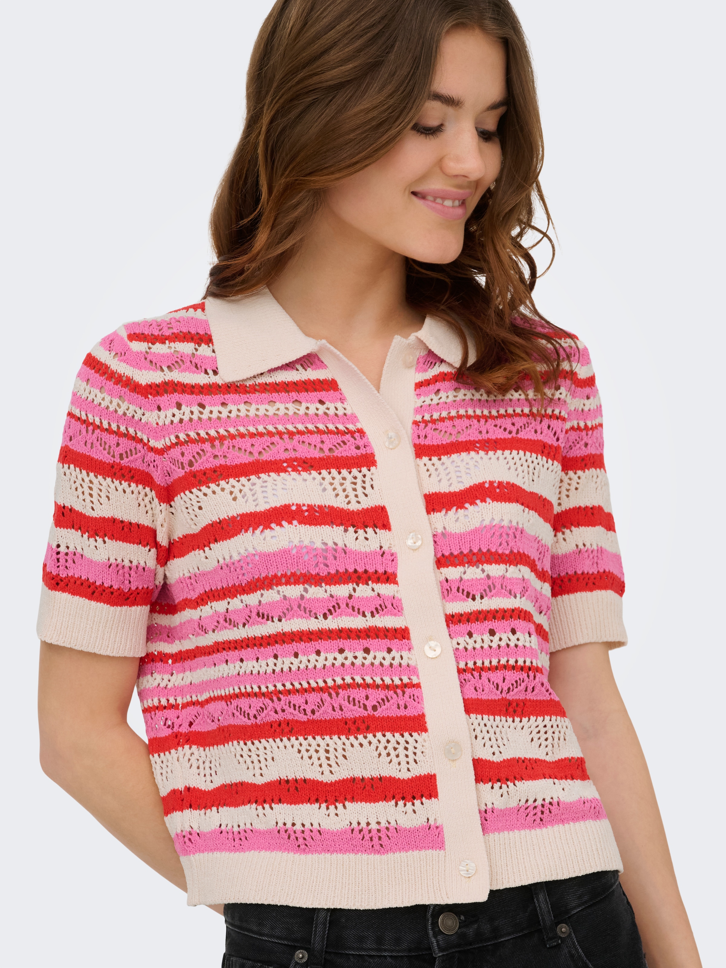 ONLY Strickjacke »ONLLULA POLO S/S CARDIGAN KNT NOOS«