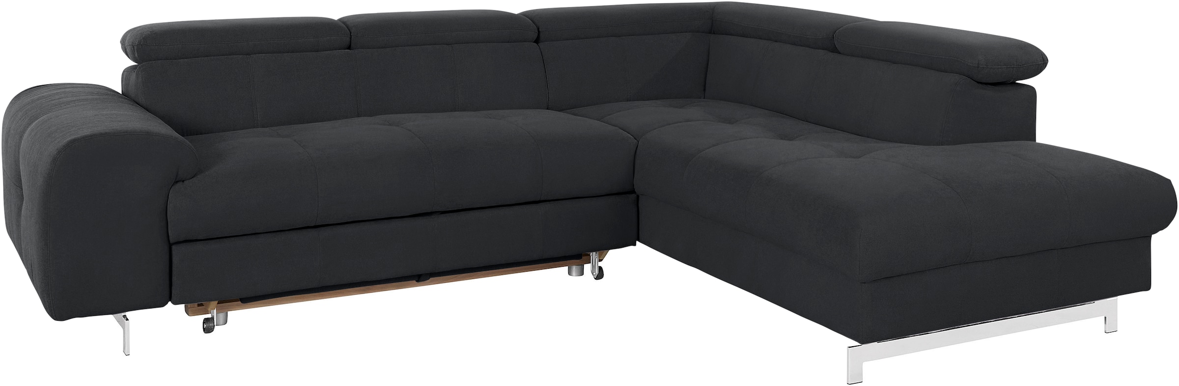 COTTA Ecksofa »Chef L-Form« mit Kopfteilverstellung, edle Metallkufen, wahlweise mit Bettfunktion