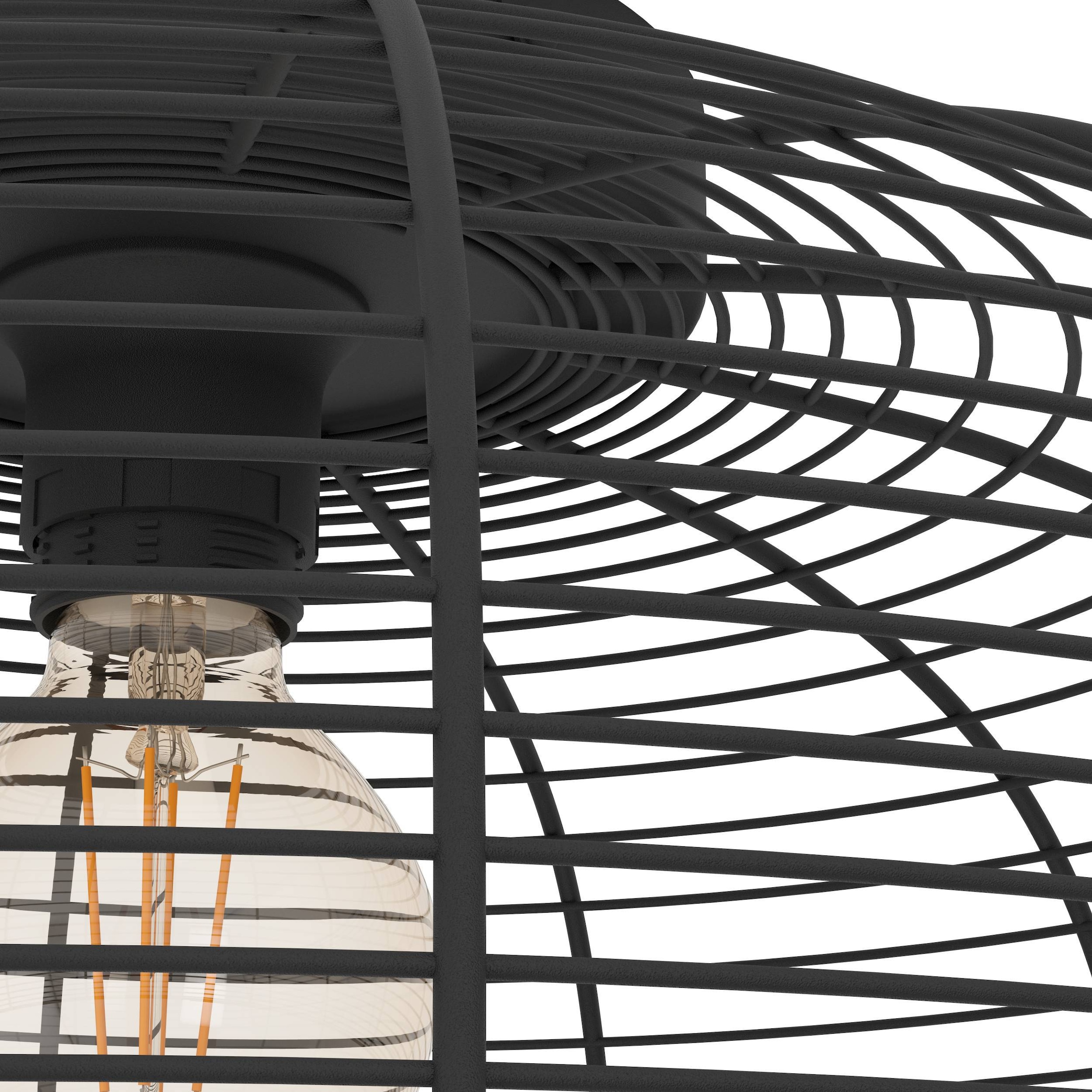 EGLO Deckenleuchte »Rinroe Deckenlampe, Wohnzimmerlampe, Industrial, Metall, E27, Lampe« E27 1 Stk. Wand-/Deckenleuchte - H20 x Ø45 cm - schwarz - 1X40W exkl.