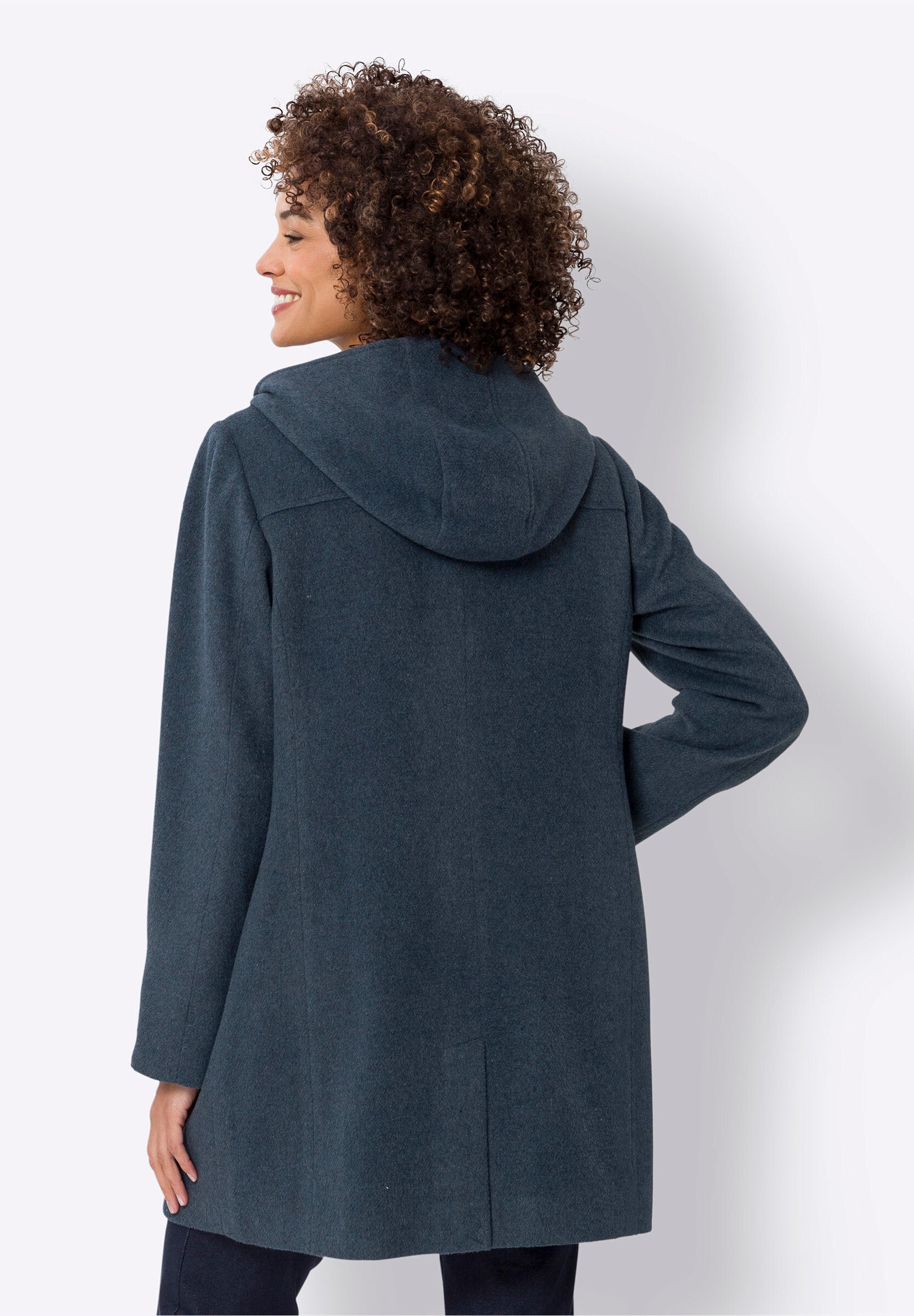 Sieh an! Allwetterjacke »Dufflecoat Jacke mit Knebelknöpfen« mit Kapuze
