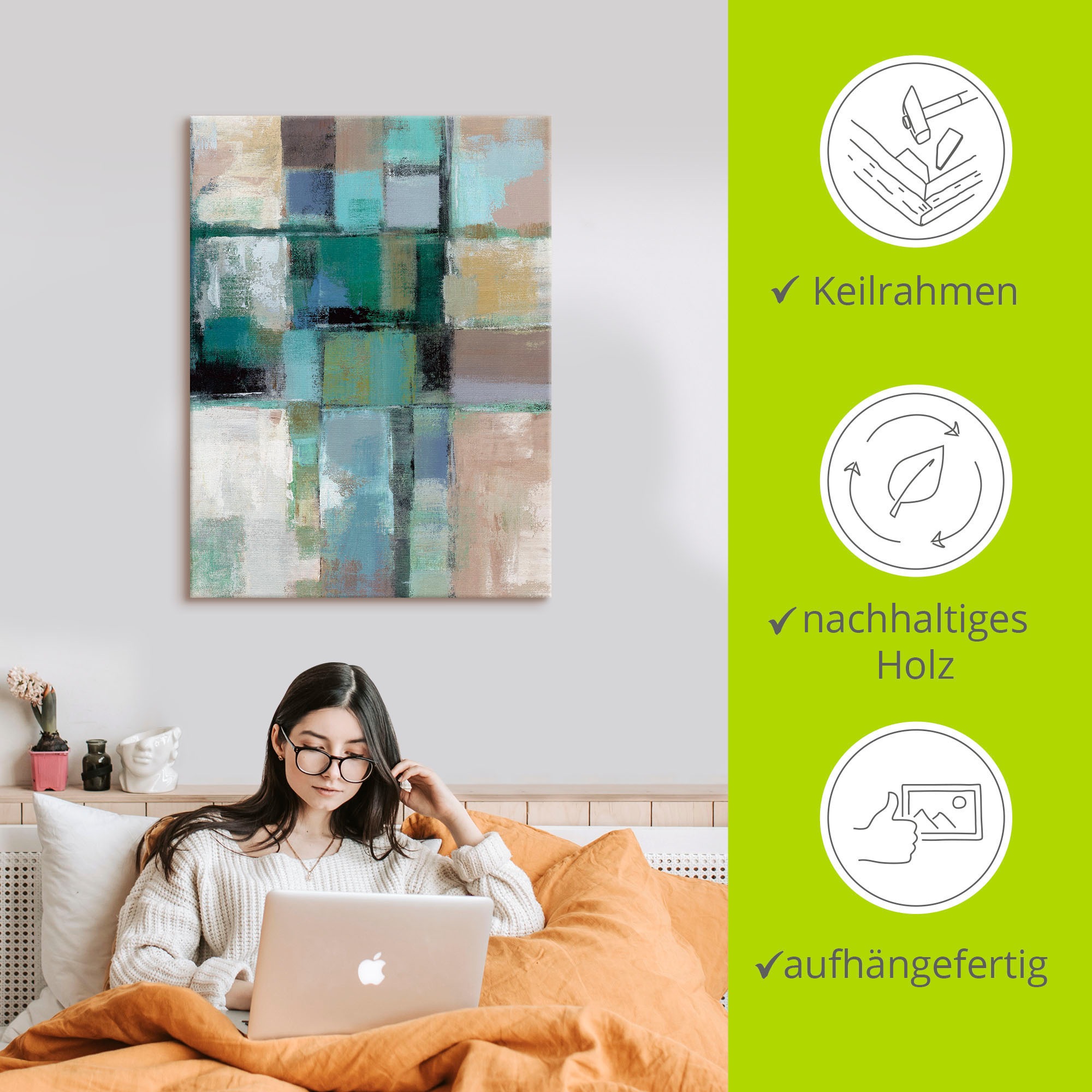 Artland Leinwandbild »Inselfarben II« Muster 1 Stk. tlg. auf Holzrahmen gespannt