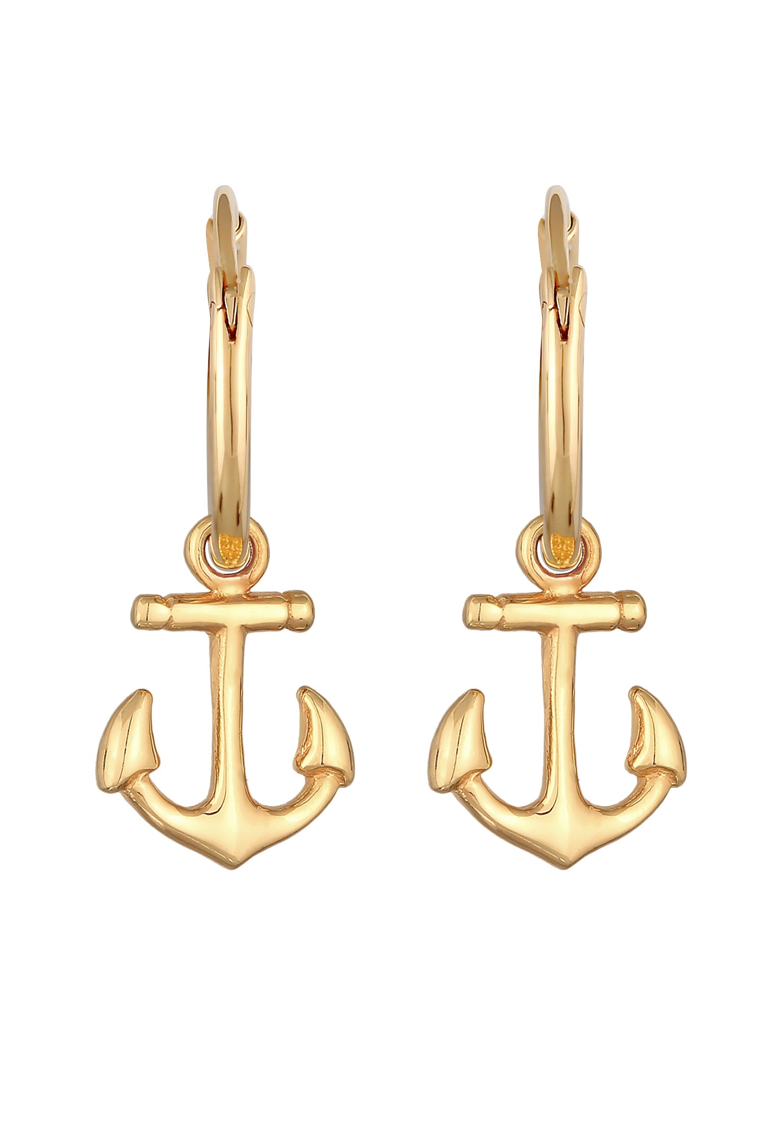 Elli Paar Creolen »Ohrringe Creolen Anker Maritim 925 Silber«